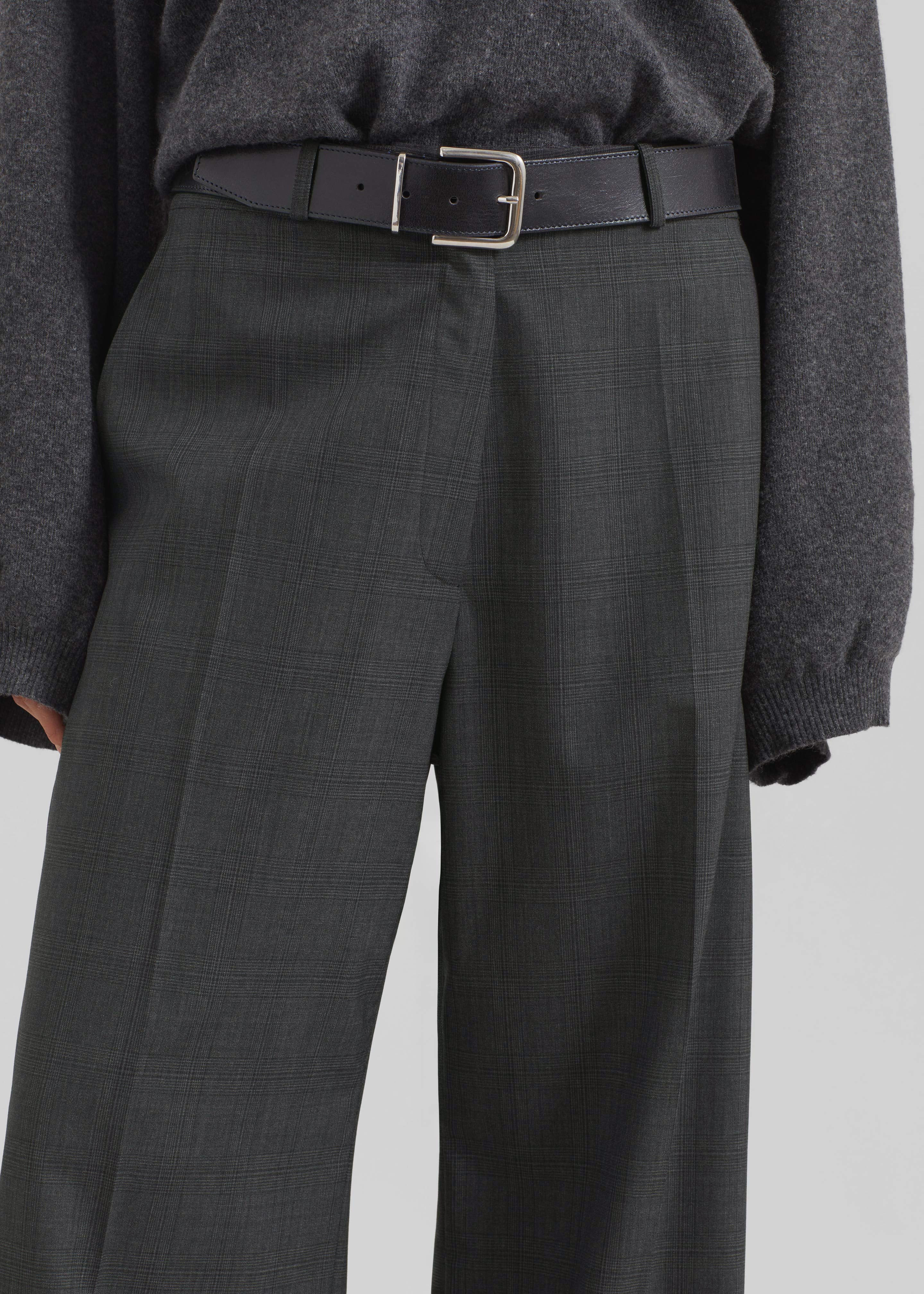 Brickell Plaid Trousers - Dark Grey - 4