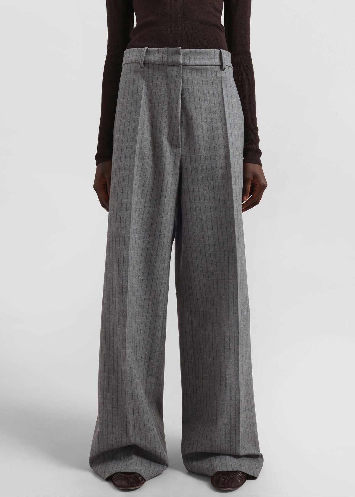 Brickell Striped Trousers - Grey/Brown - 1