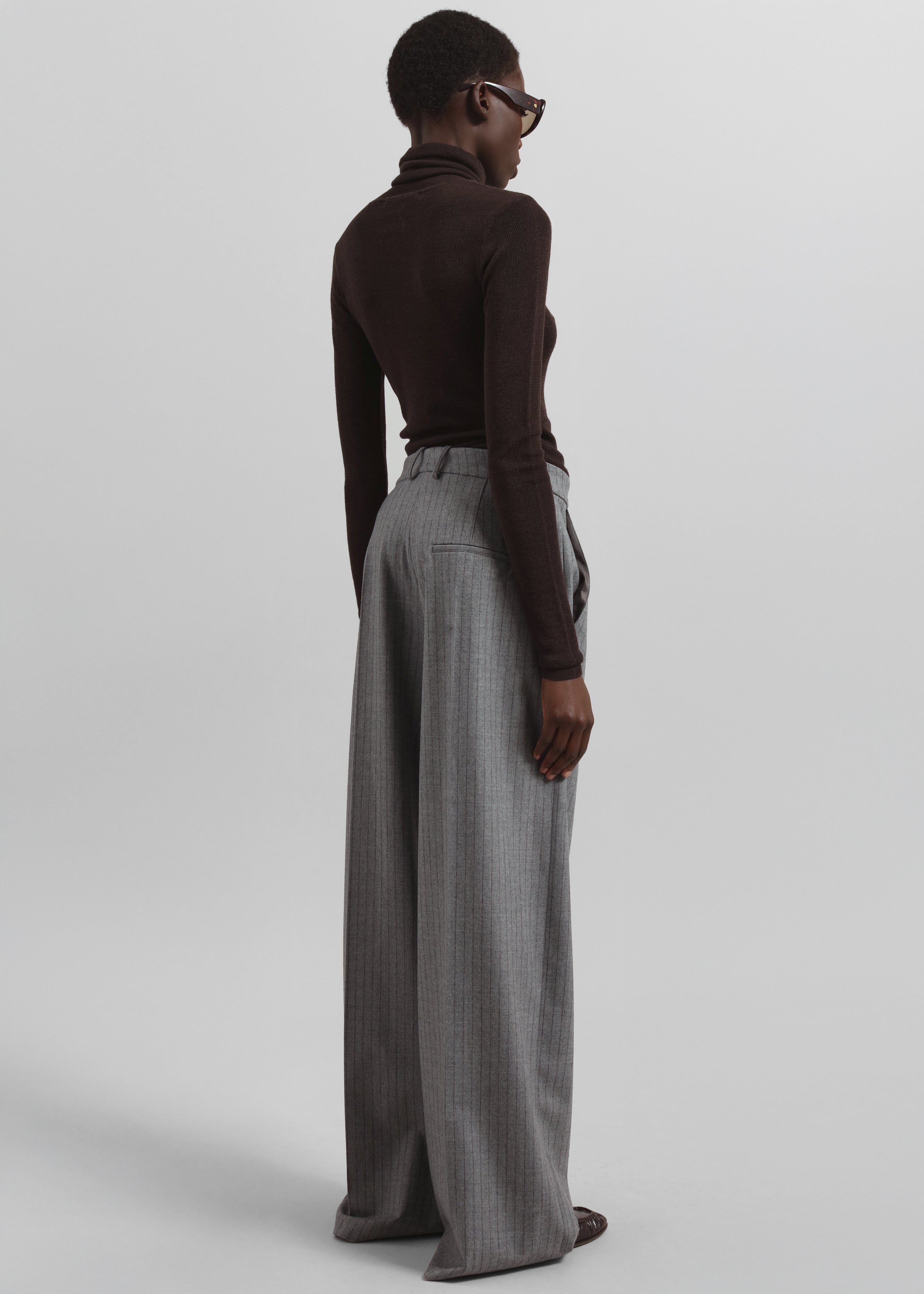 Brickell Striped Trousers - Grey/Brown - 6