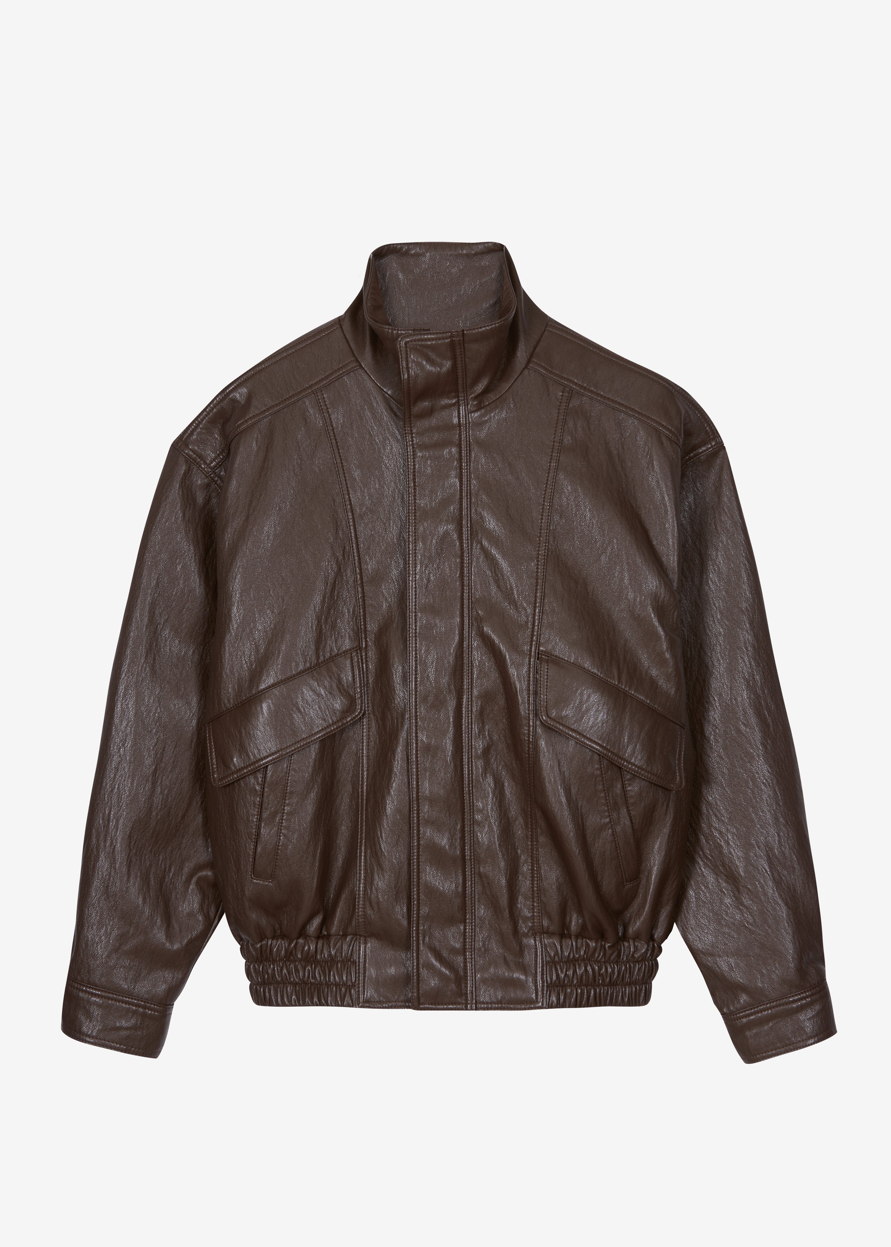 Burland Faux Leather Jacket - Brown - 10