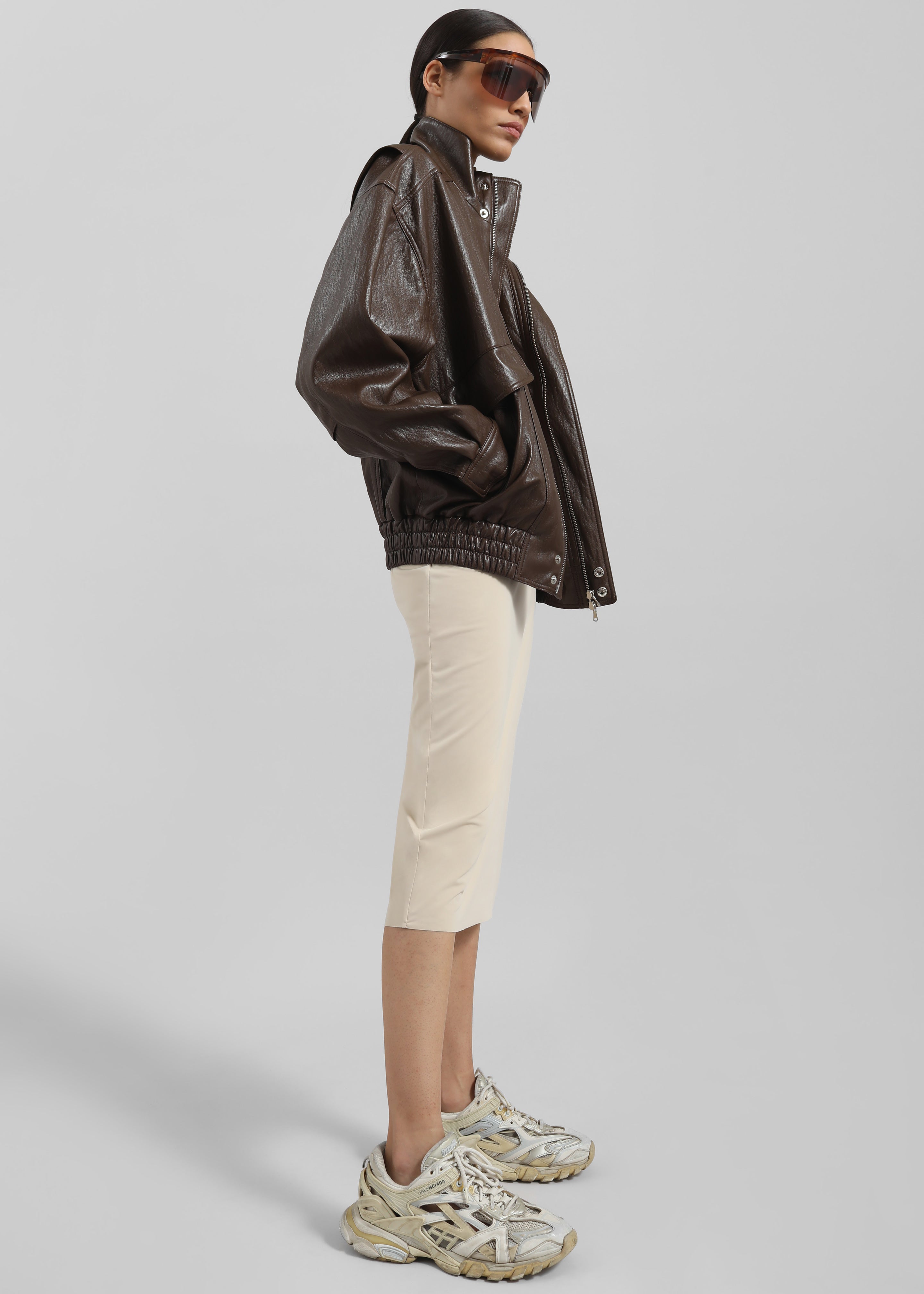 Burland Faux Leather Jacket - Brown - 9