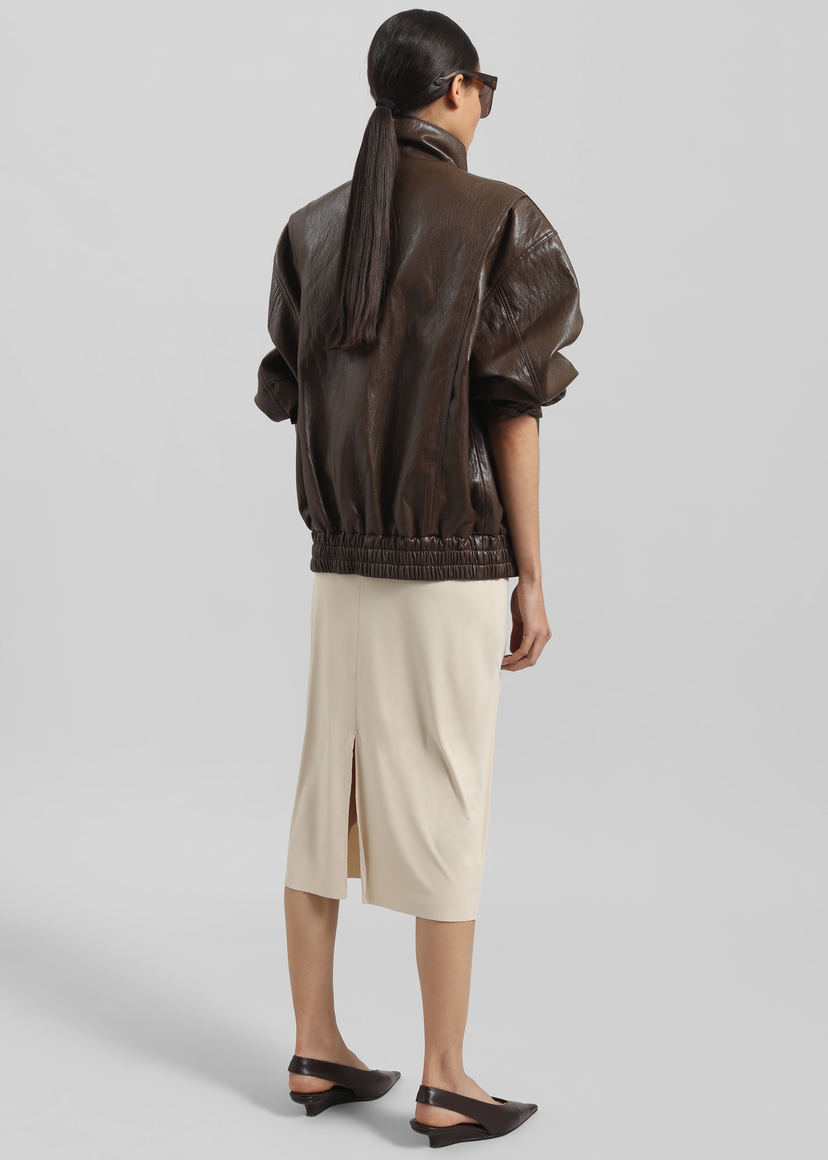 Burland Faux Leather Jacket - Brown - 9