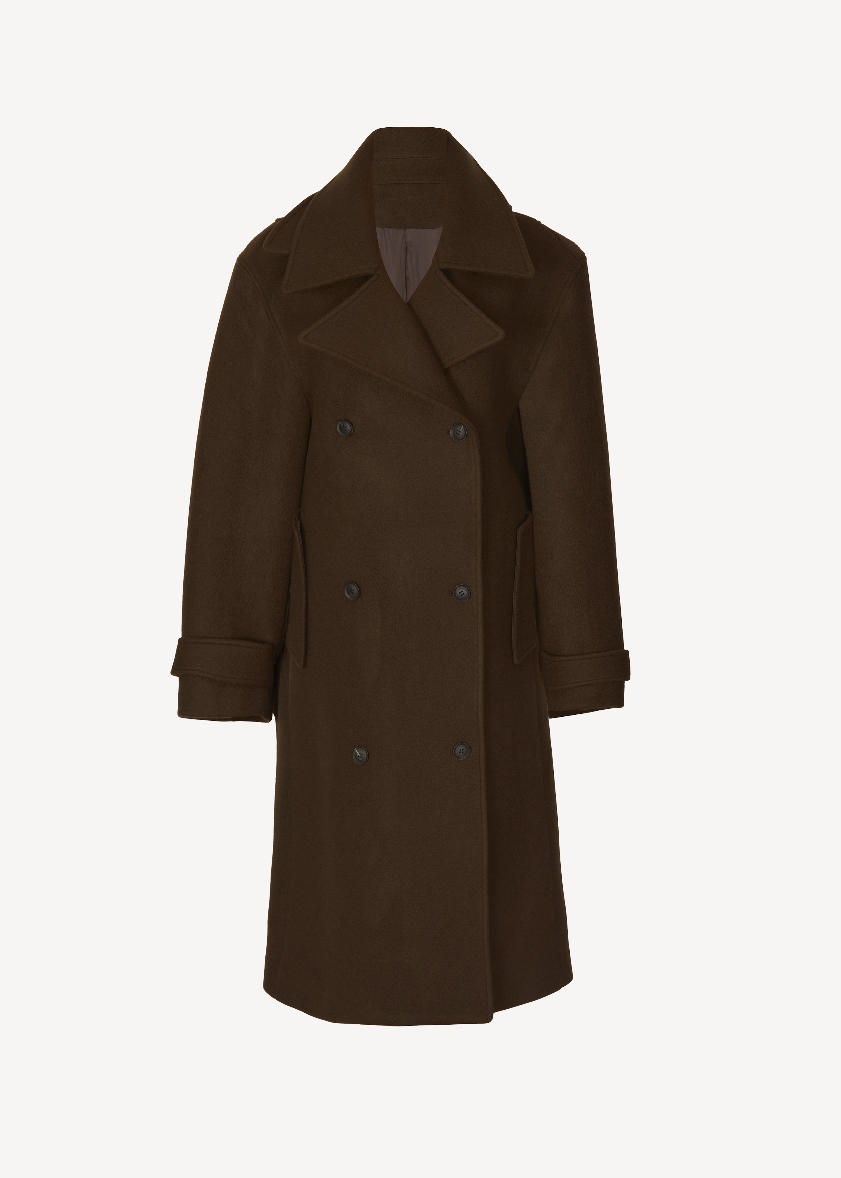 Calbourne Oversized Wool Coat - Brown - 10