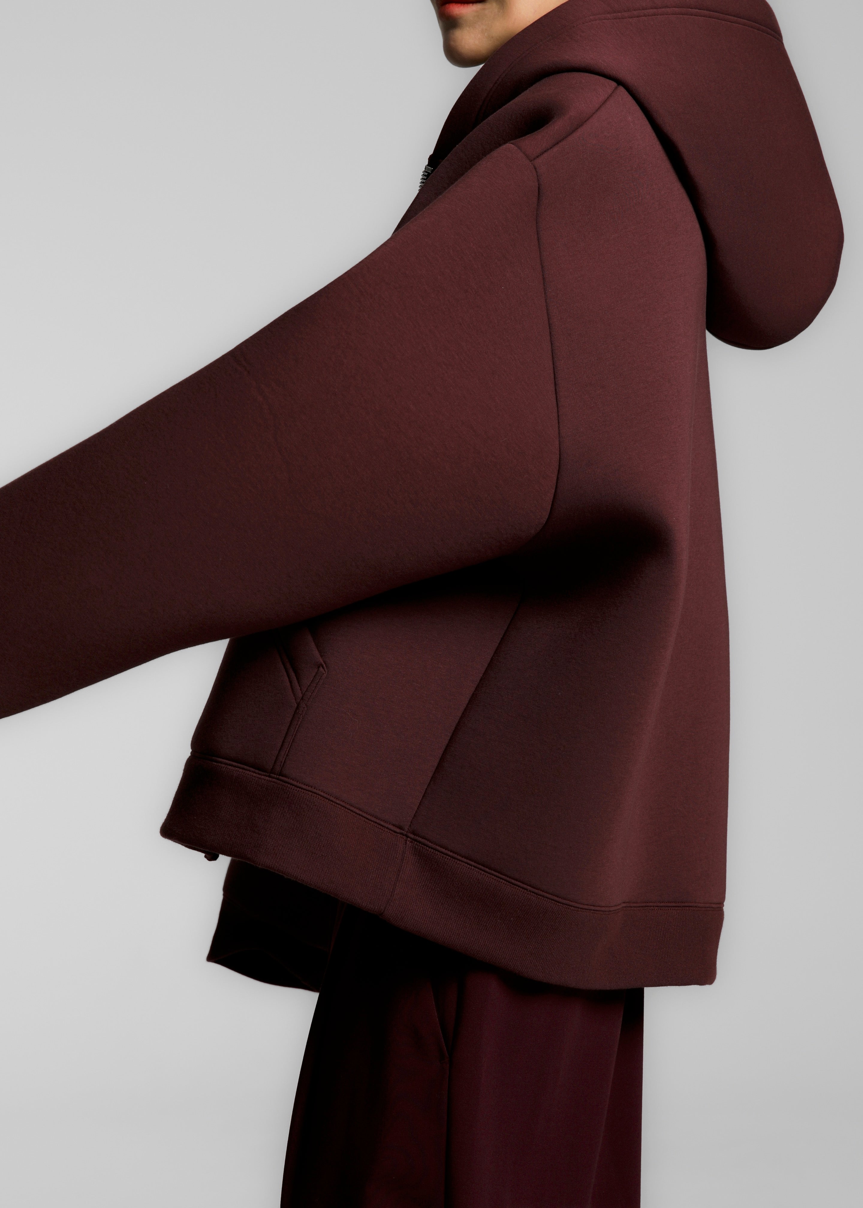 Calder Neoprene Zip-Up Hoodie - Burgundy - 6