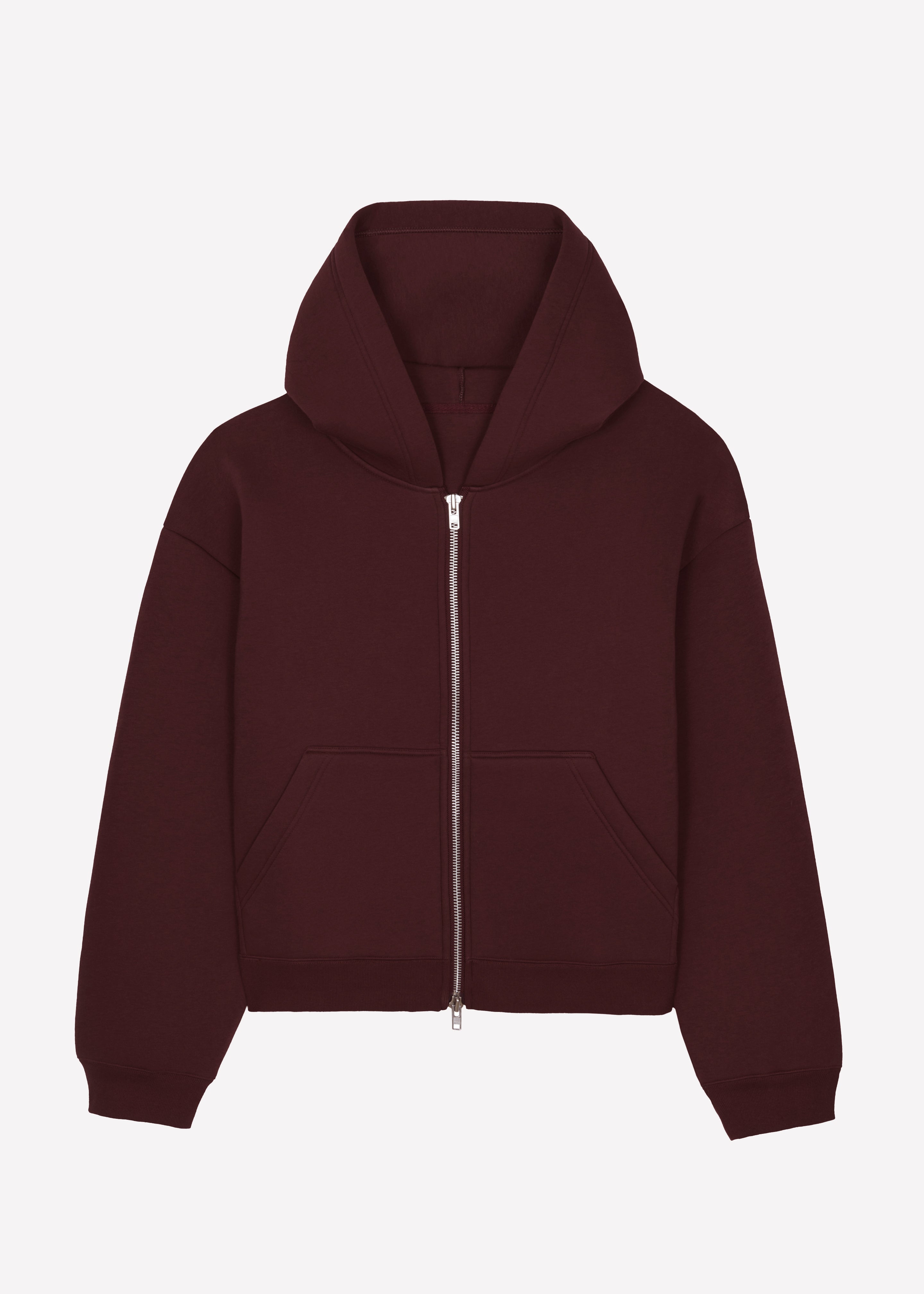 Calder Neoprene Zip-Up Hoodie - Burgundy - 14