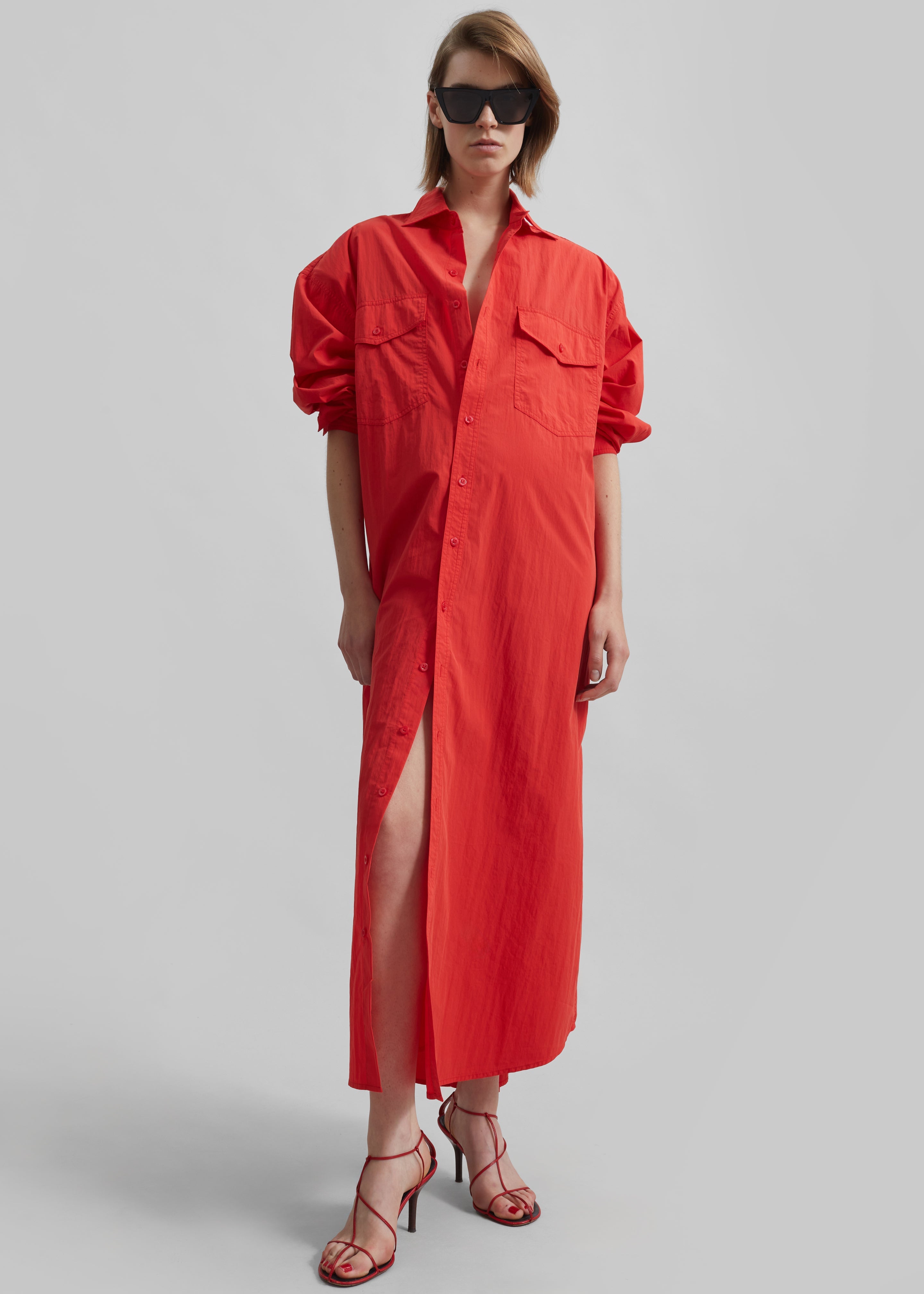 Calren Shirt Dress - Red - 6