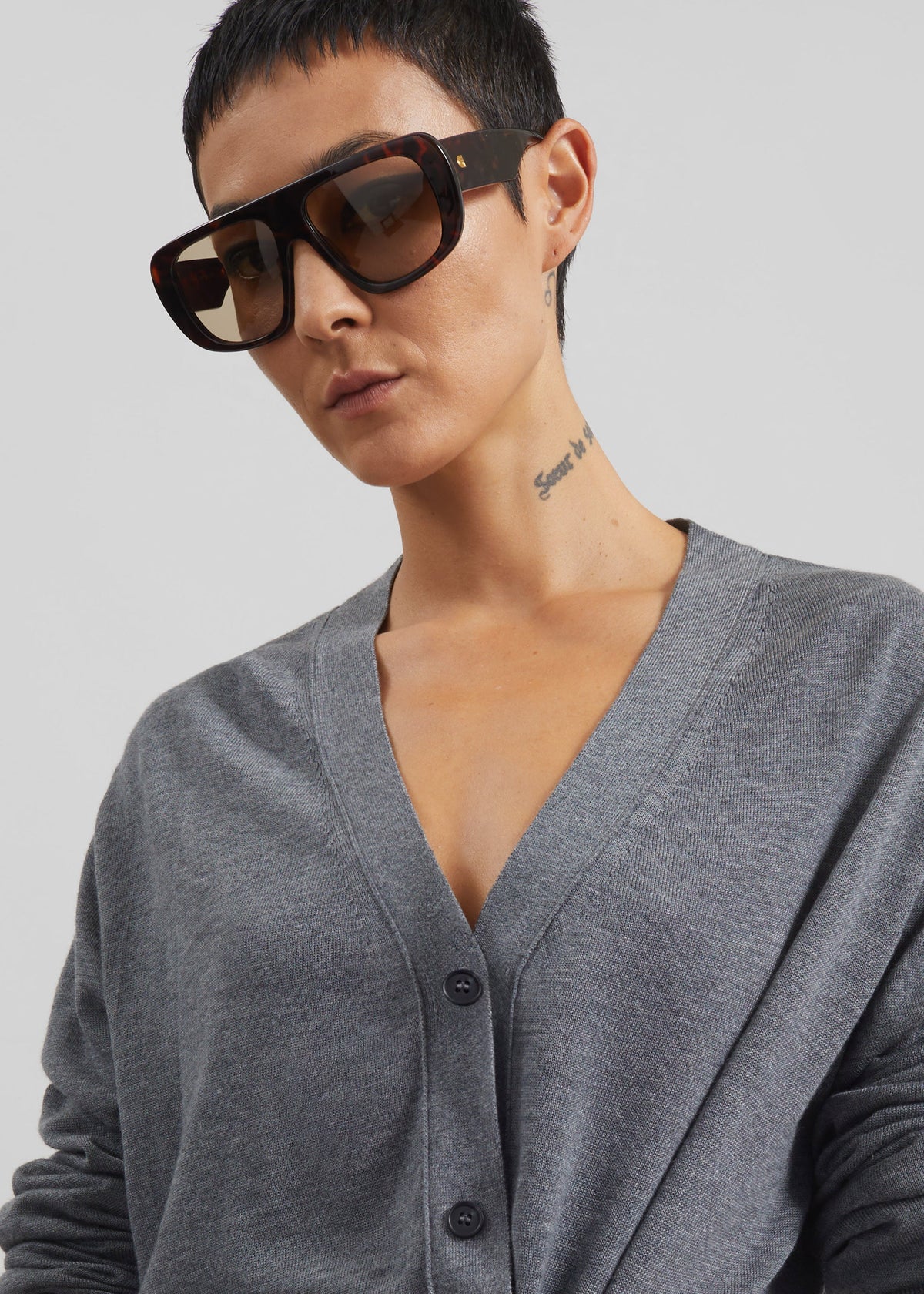 Calvane Two-Way Cardigan - Grey - 8