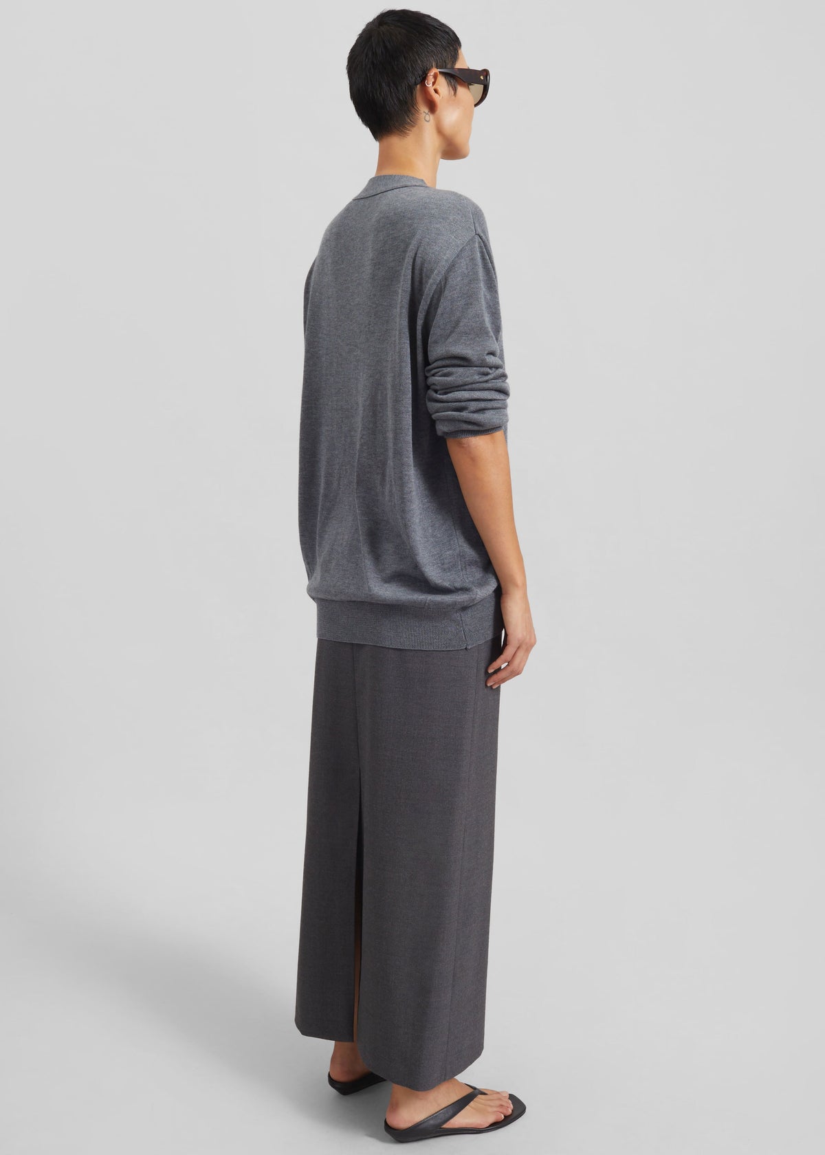 Calvane Two-Way Cardigan - Grey - 9