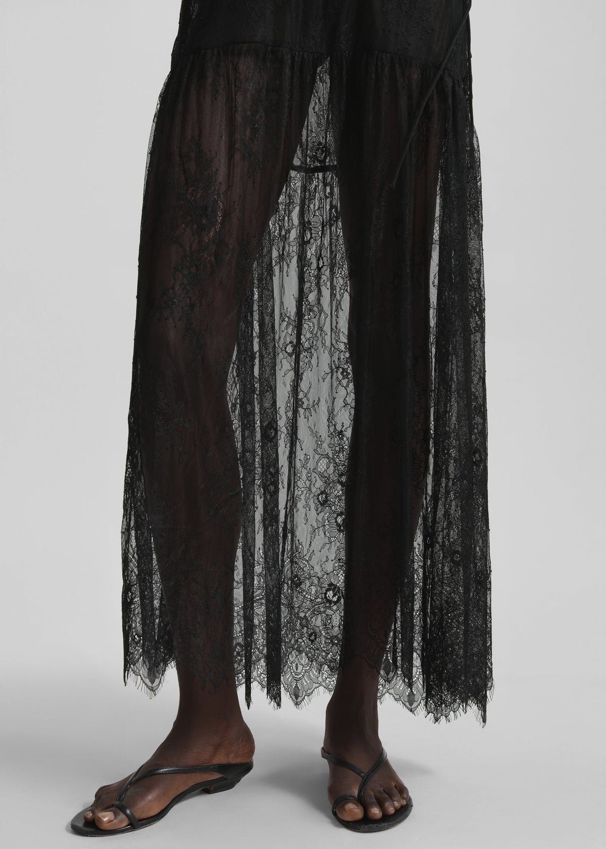 Calvi Maxi Lace Dress - Black - 2