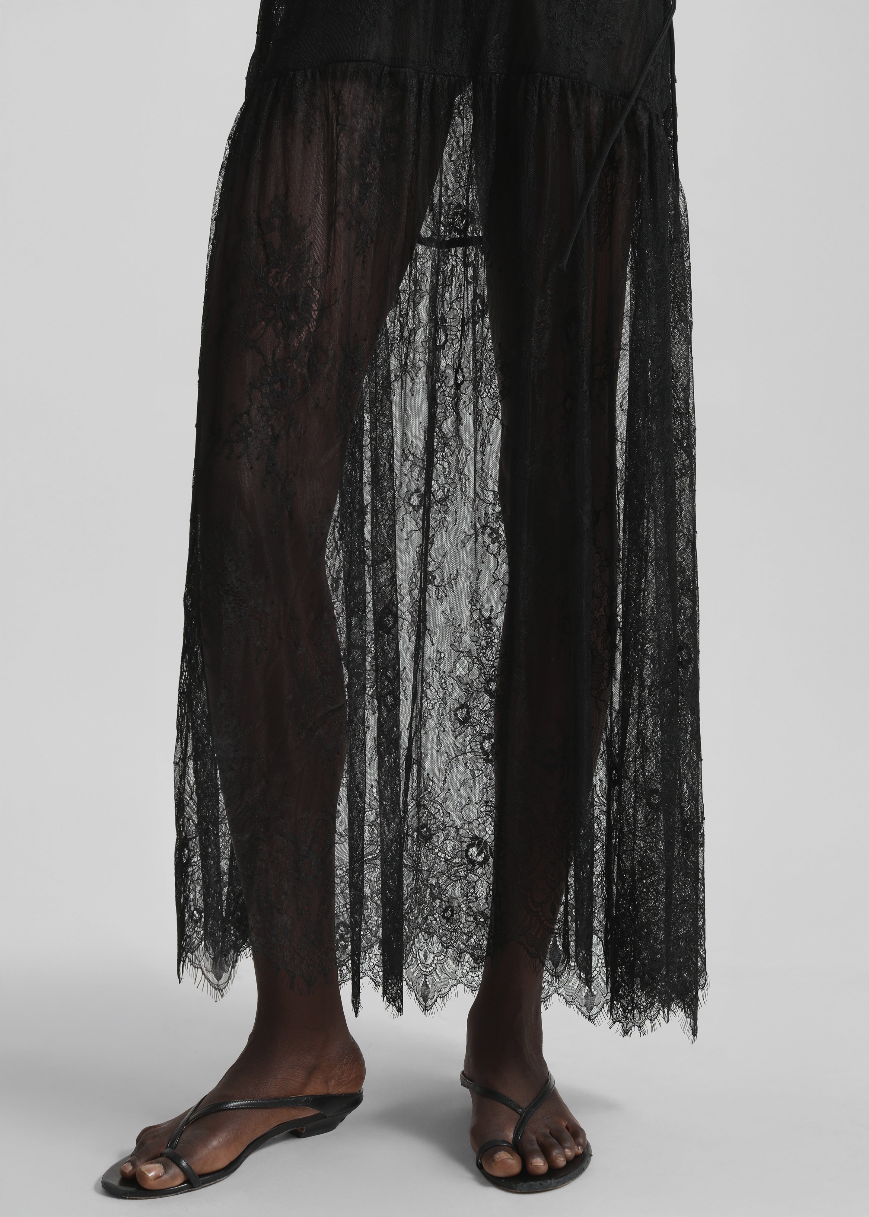 Calvi Maxi Lace Dress - Black - 2