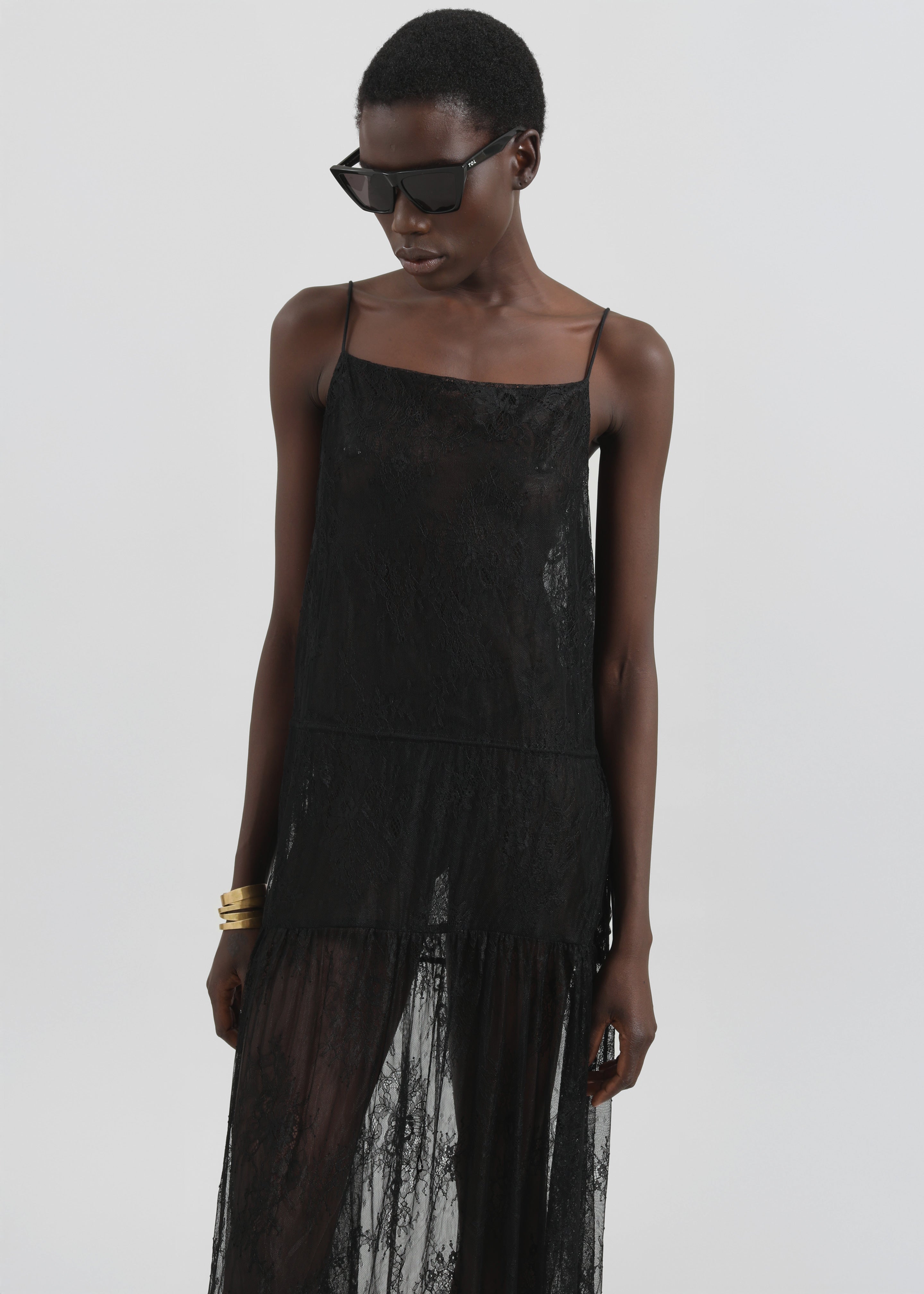 Calvi Maxi Lace Dress - Black - 7