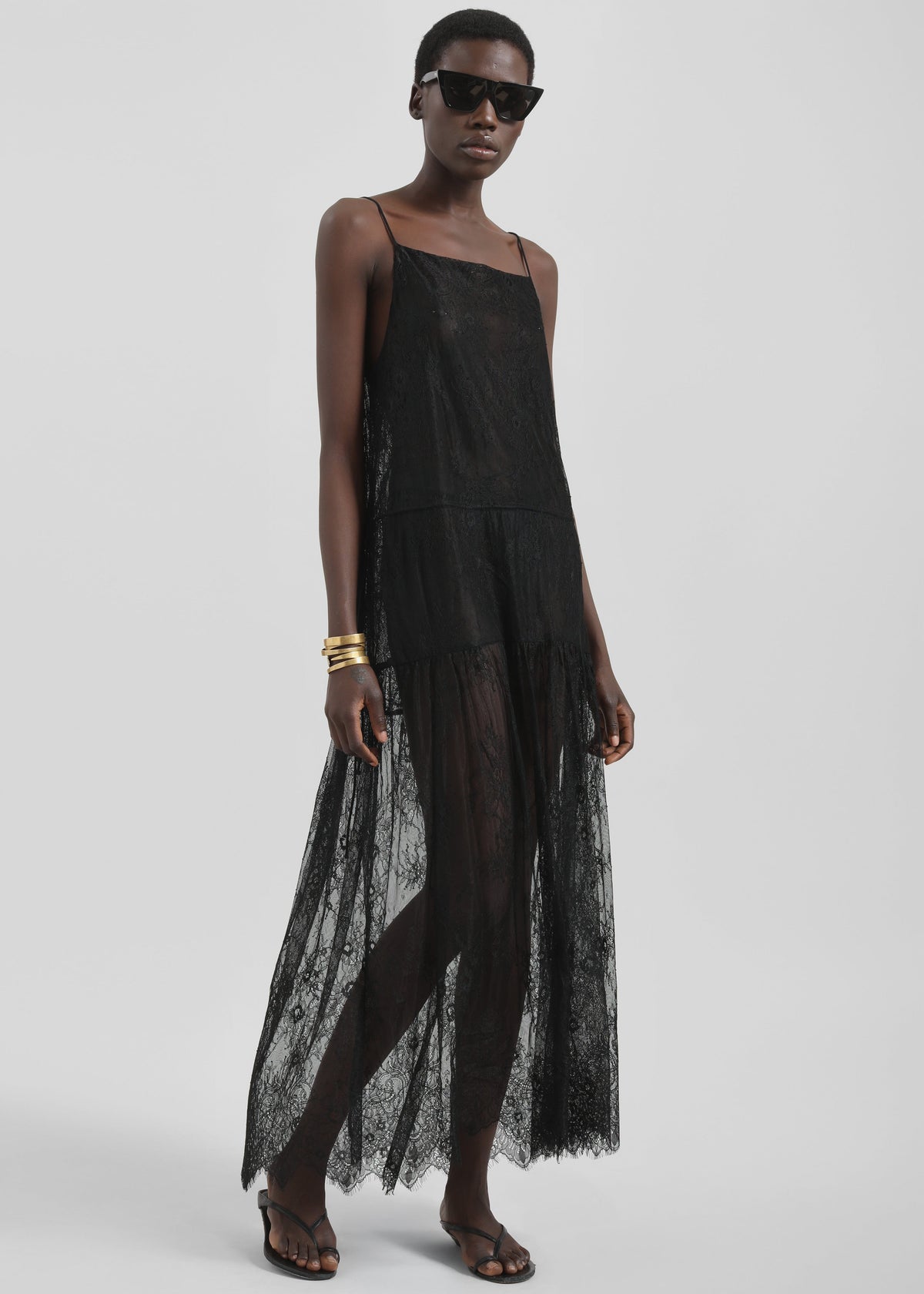 Calvi Maxi Lace Dress - Black - 3