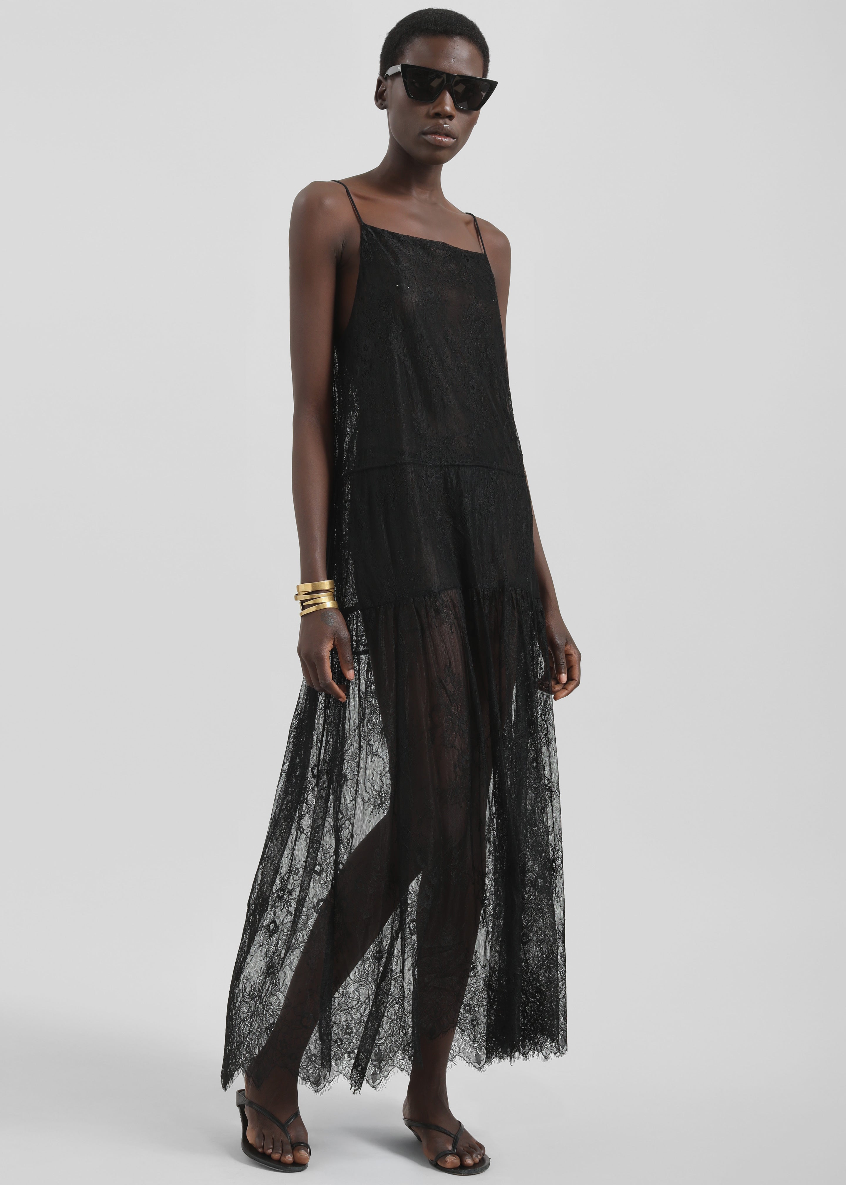 Calvi Maxi Lace Dress - Black - 3