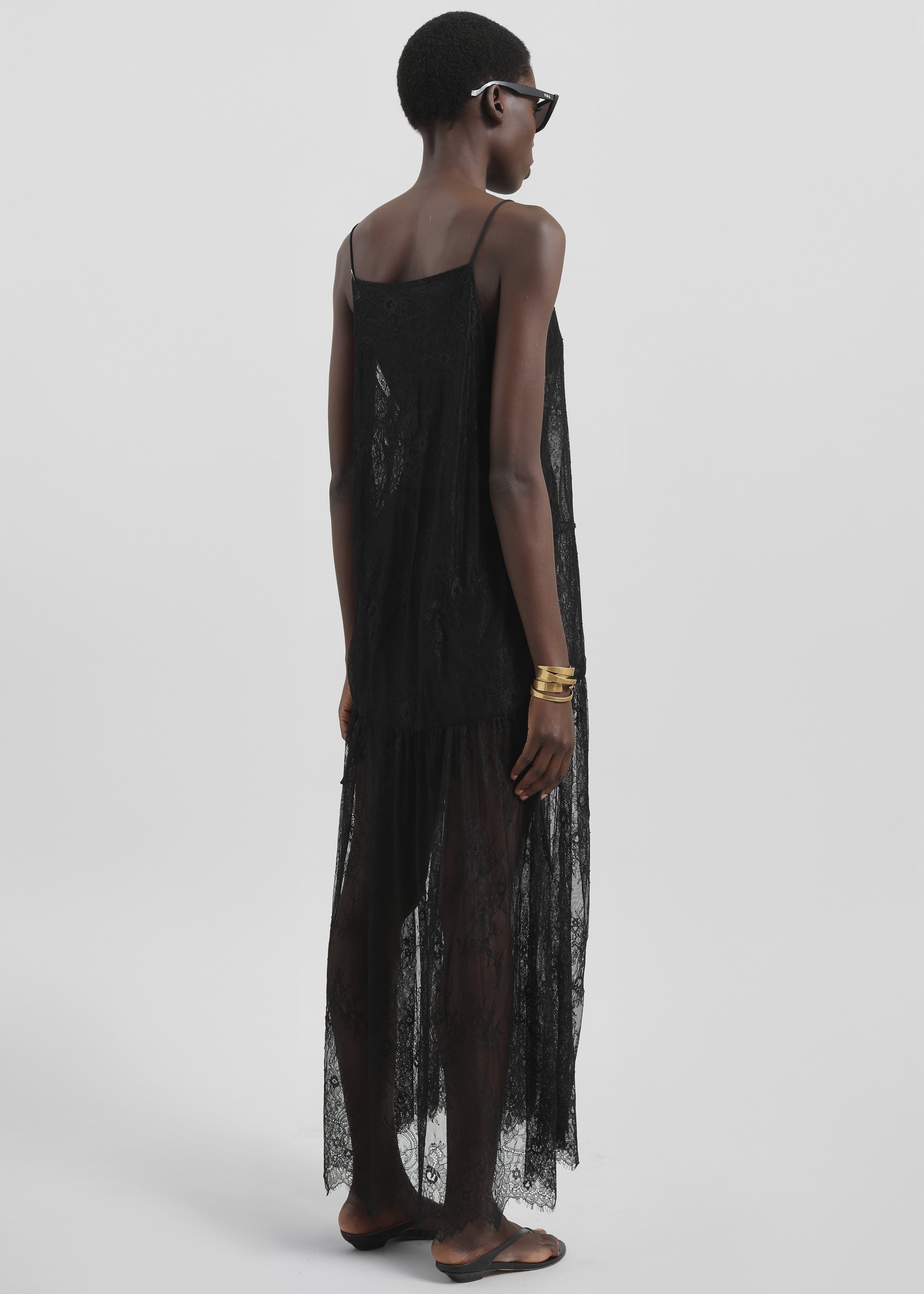 Calvi Maxi Lace Dress - Black - 8