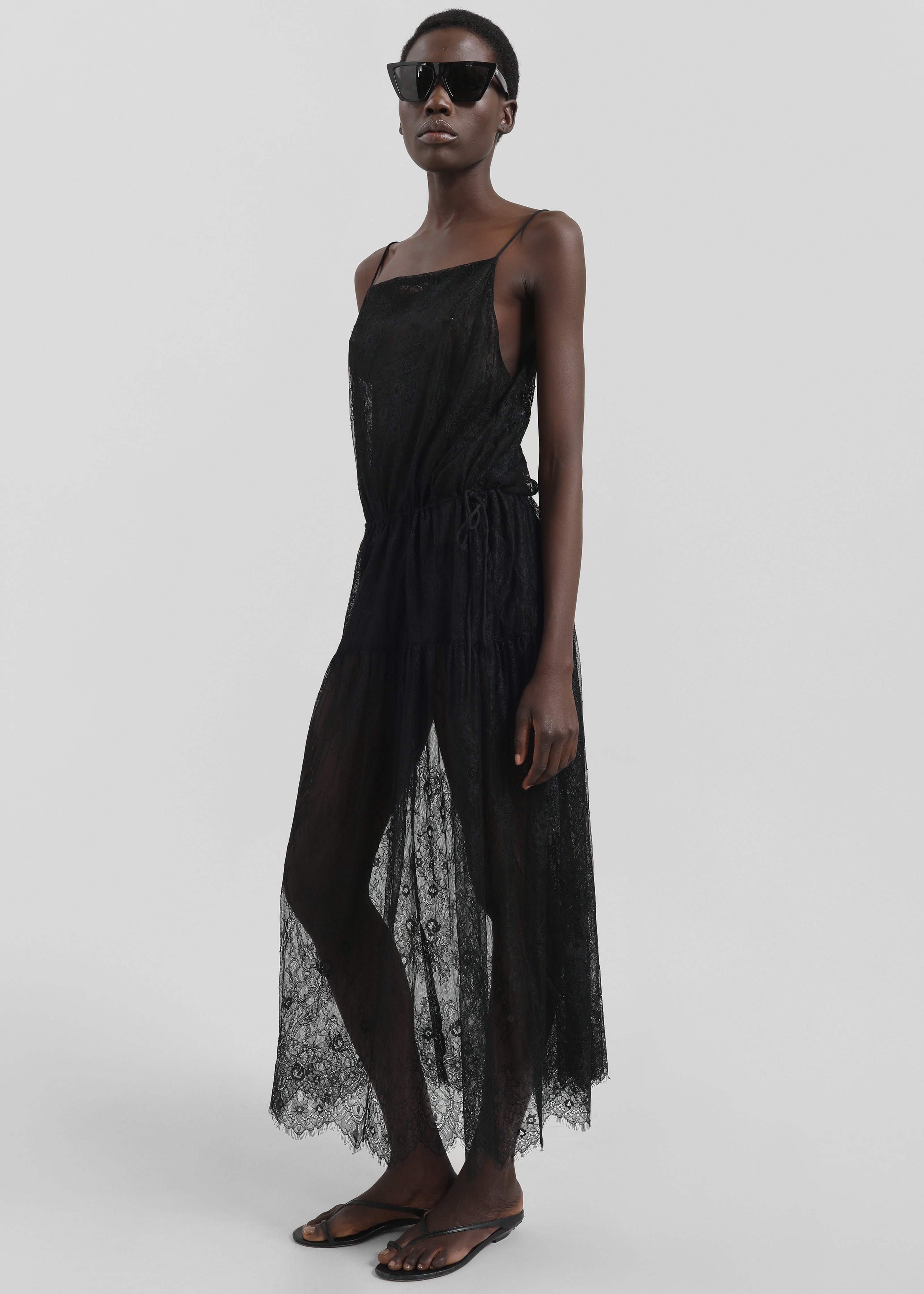 Calvi Maxi Lace Dress - Black - 6
