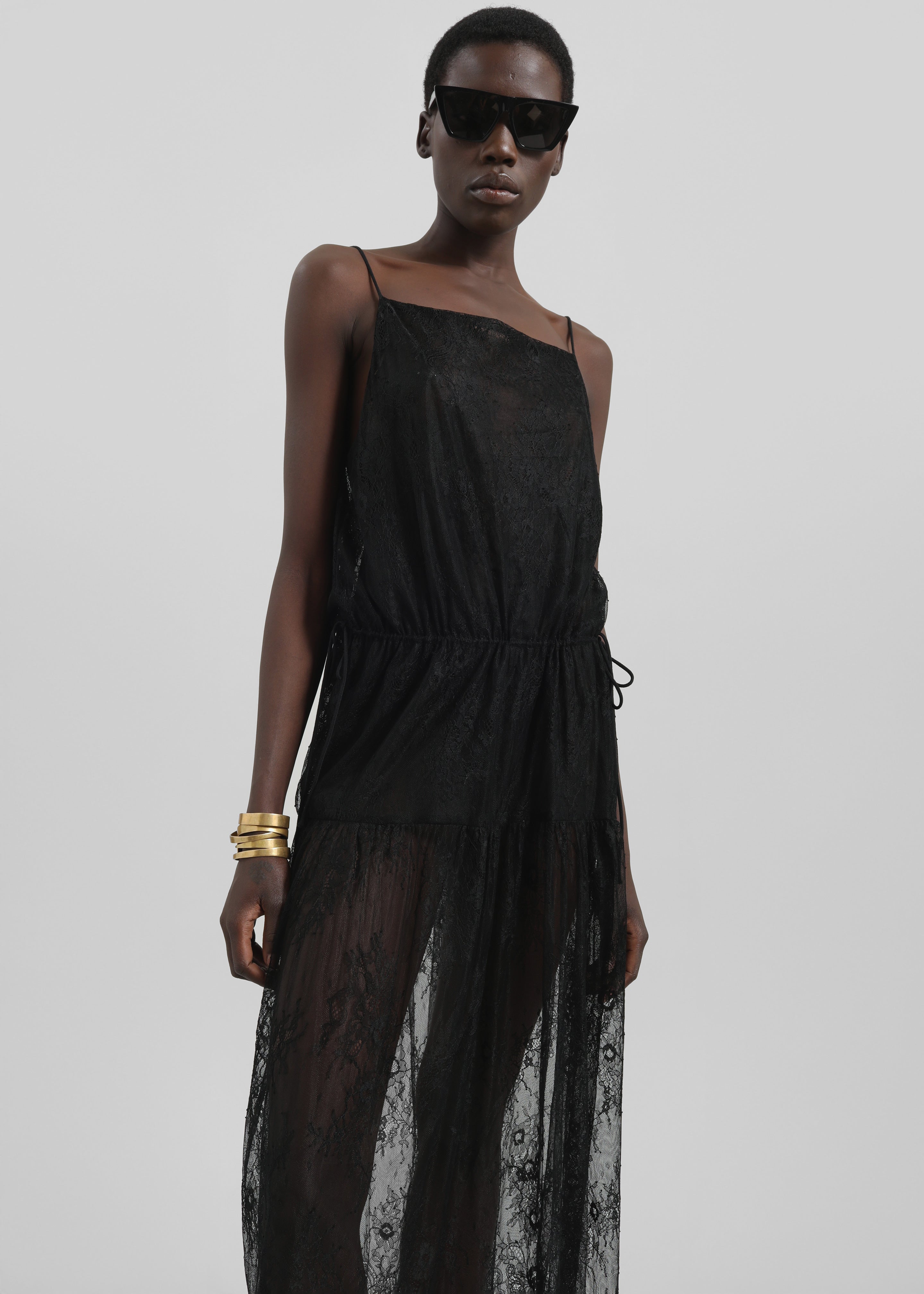 Calvi Maxi Lace Dress - Black - 4