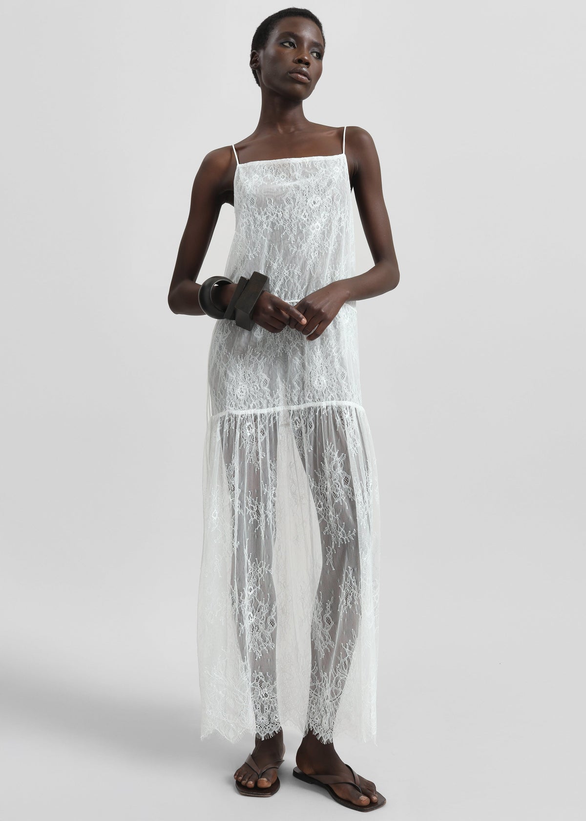 Calvi Maxi Lace Dress - White - 3