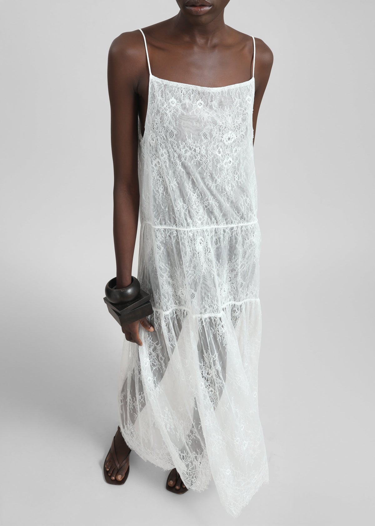 Calvi Maxi Lace Dress - White - 1
