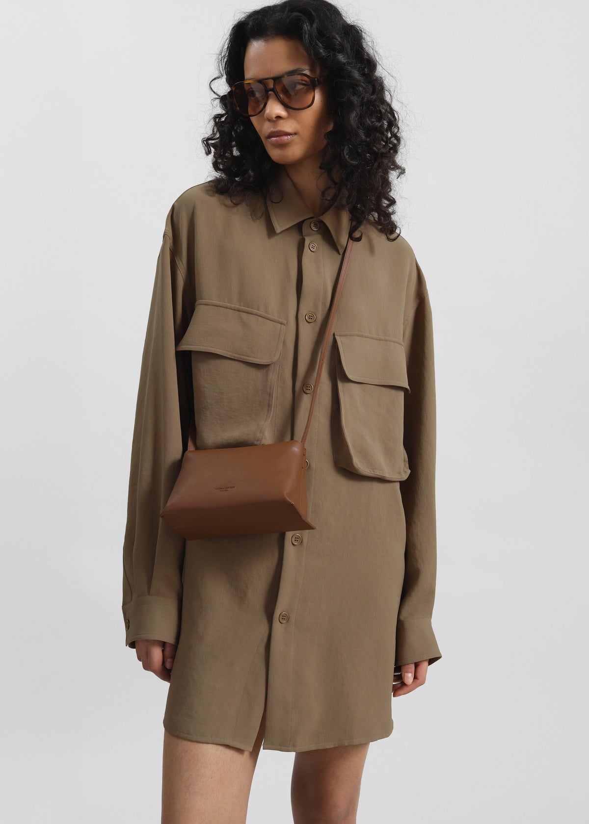 Carbis Cargo Shirt Dress - Camel - 2