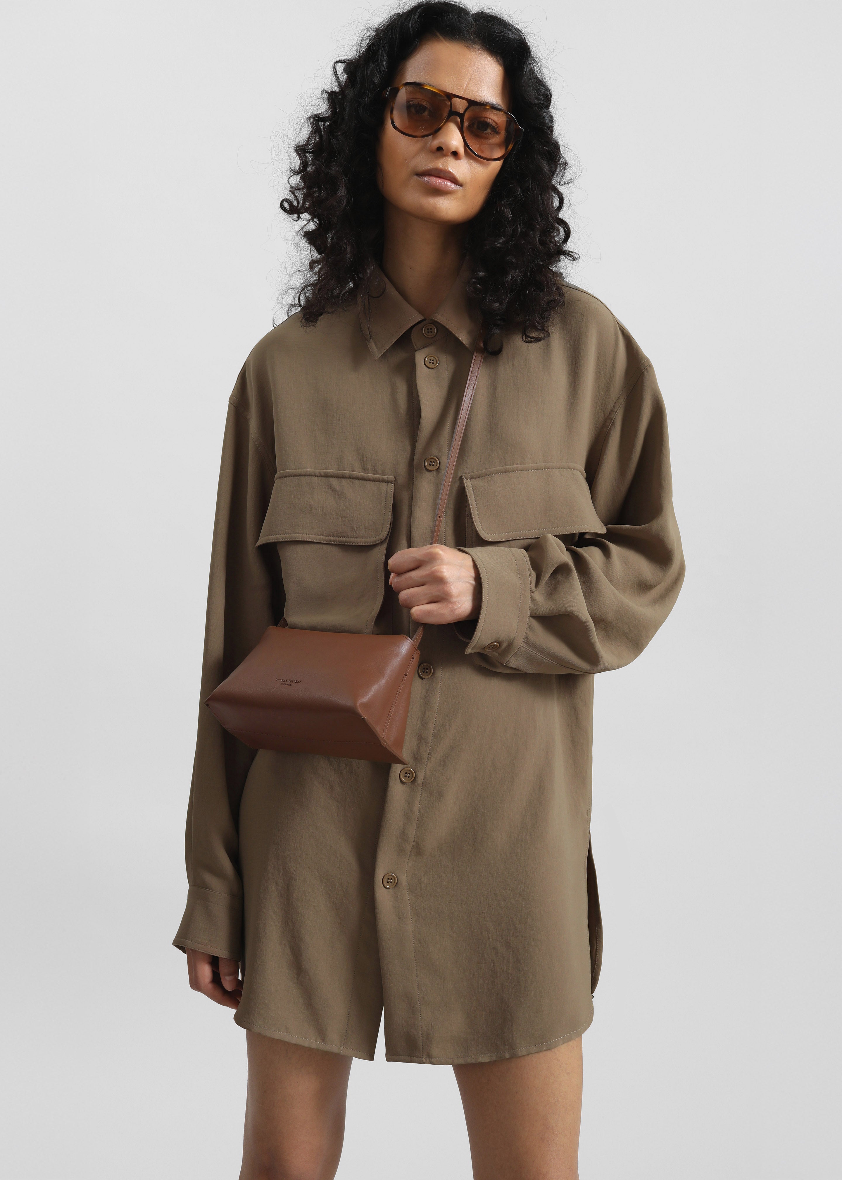 Carbis Cargo Shirt Dress - Camel - 5