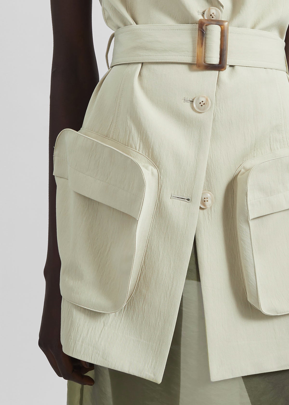 Carral Belted Vest - Pale Green - 5