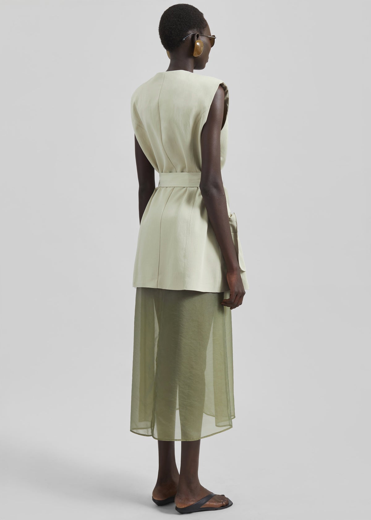 Carral Belted Vest - Pale Green - 12