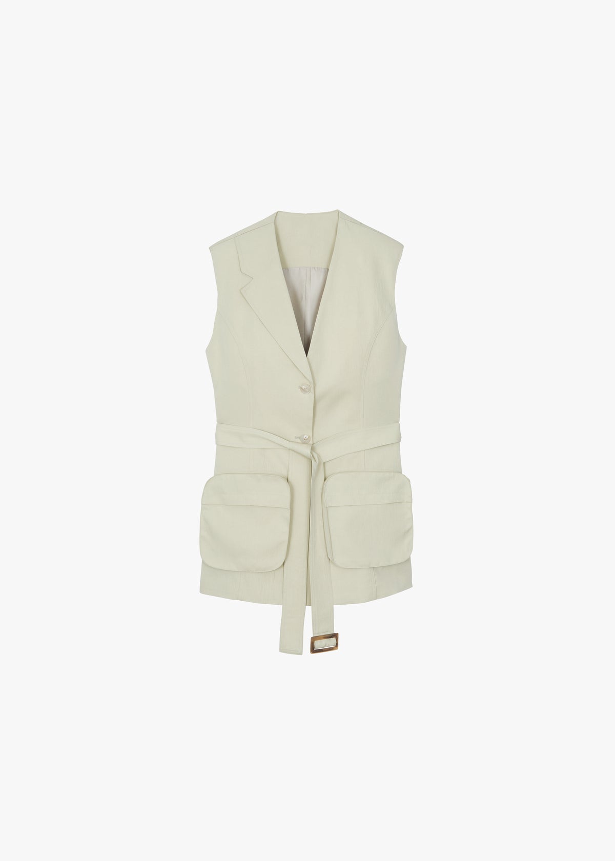 Carral Belted Vest - Pale Green - 13