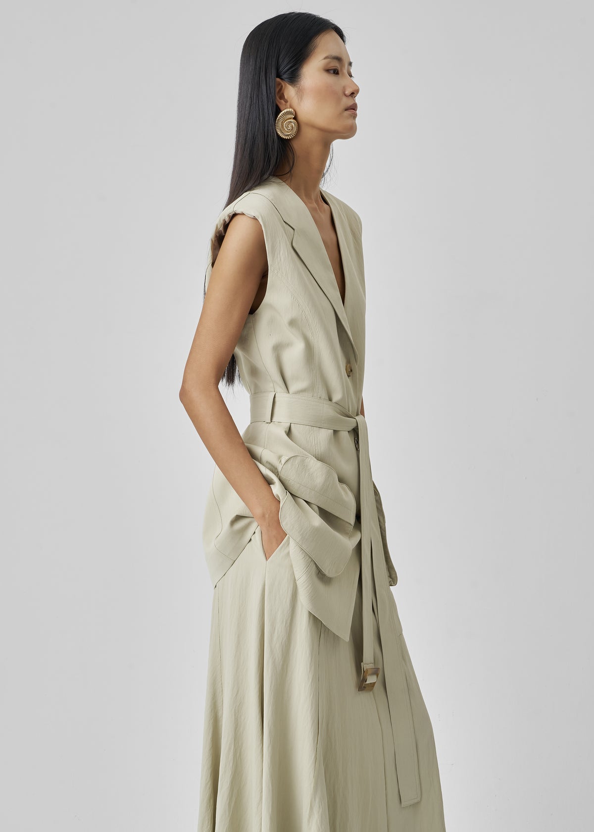 Carral Belted Vest - Pale Green - 11