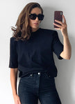 Carrington Padded Shoulder Tee - Black
