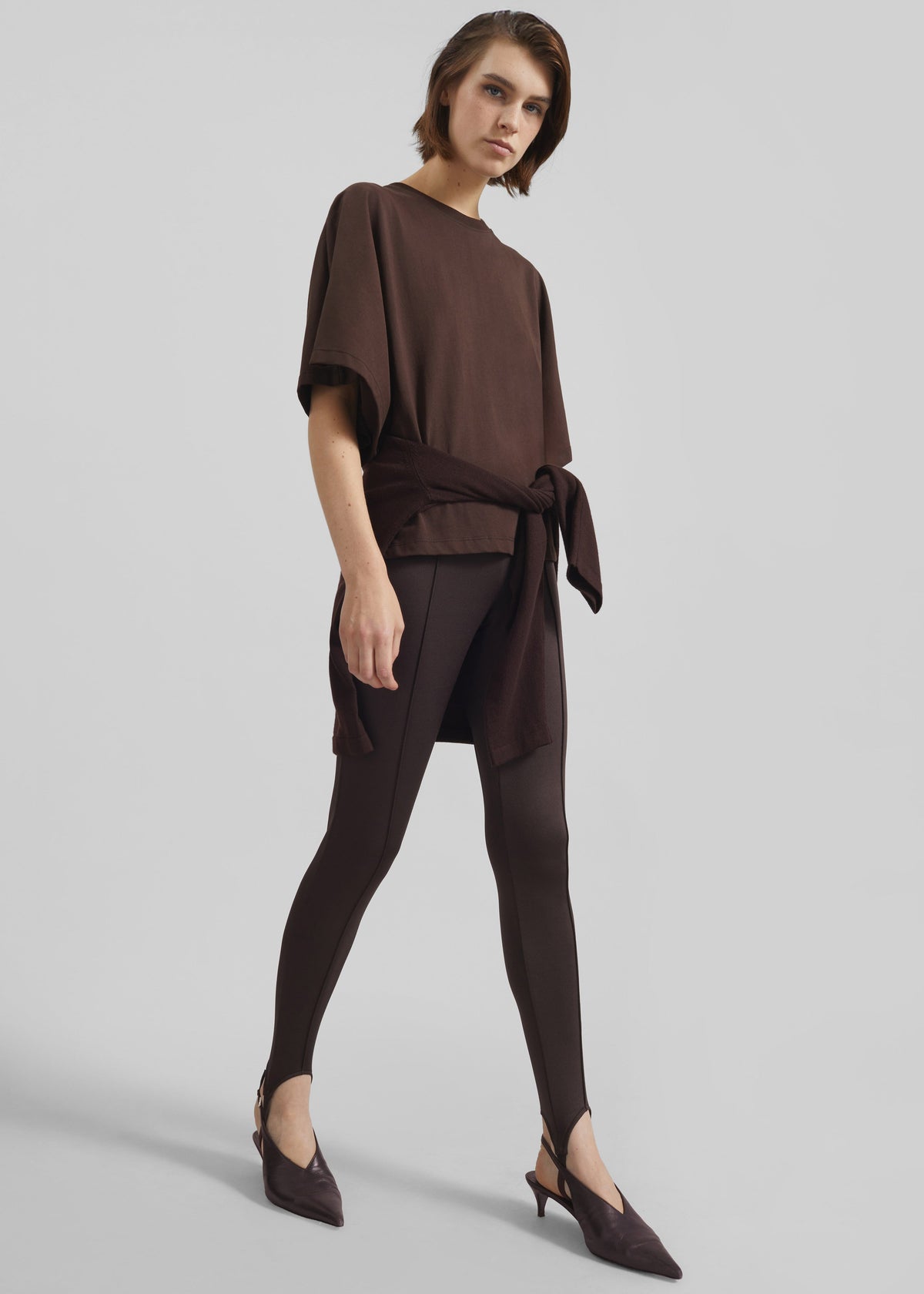 Caserta Stirrup Leggings - Brown - 7