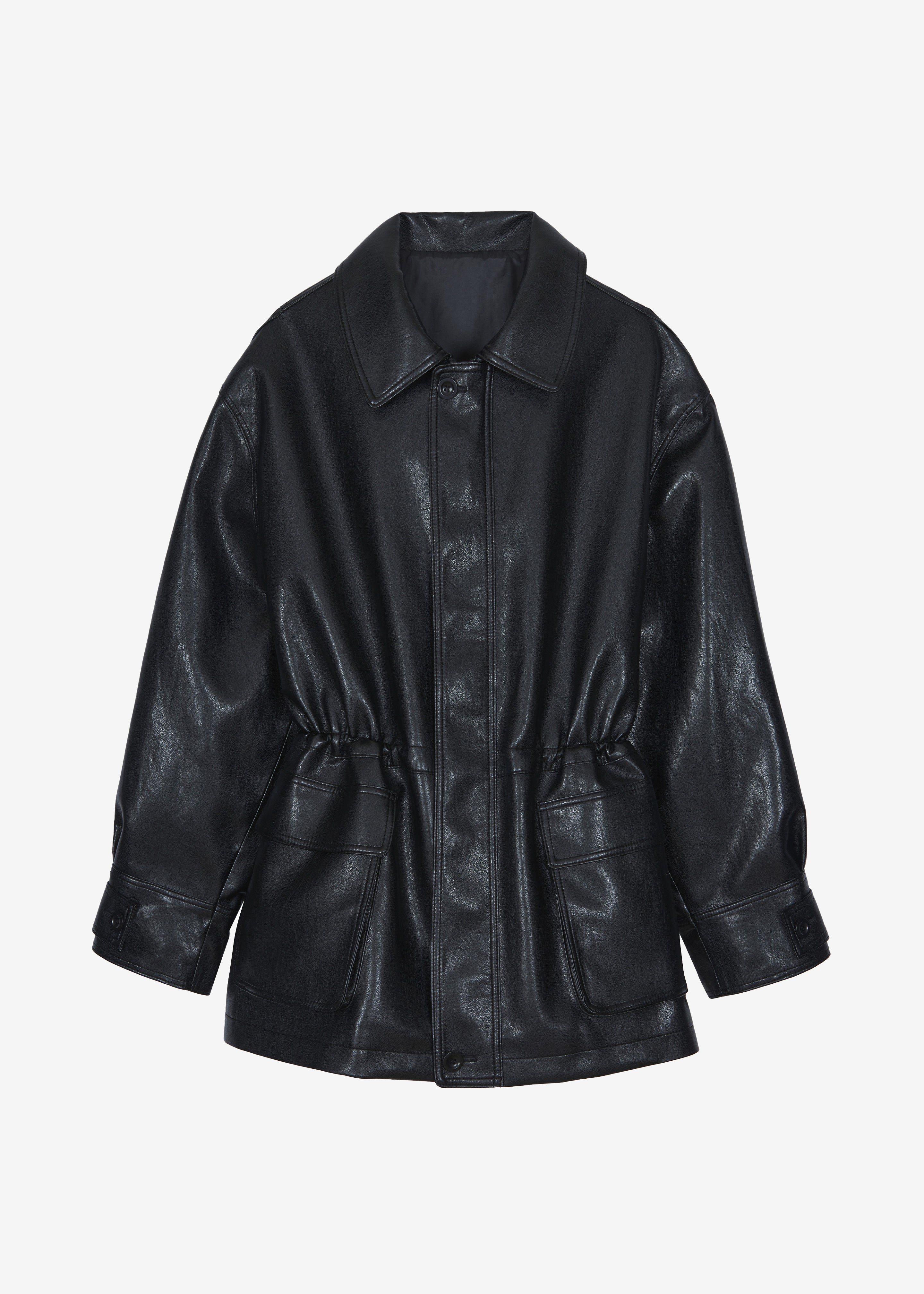 Cassel Faux Leather Jacket - Black - 10