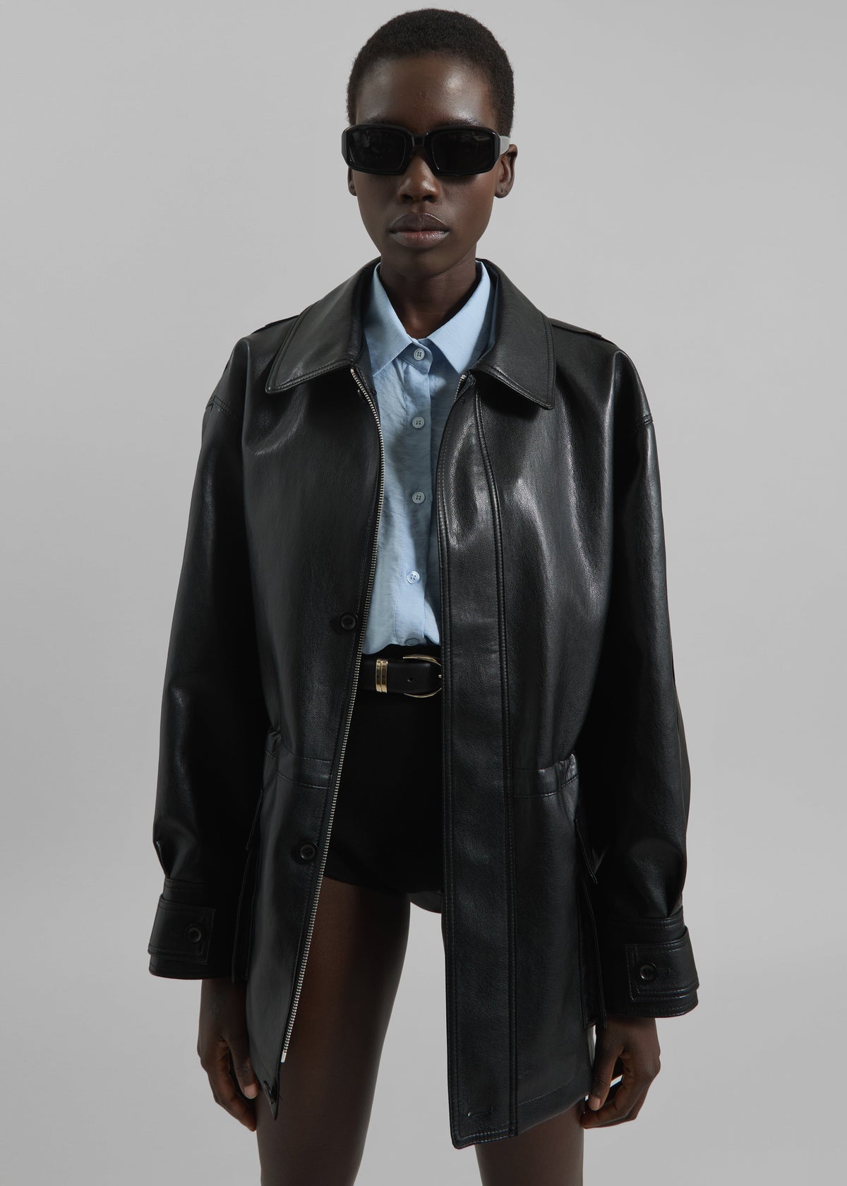 Cassel Faux Leather Jacket - Black - 8