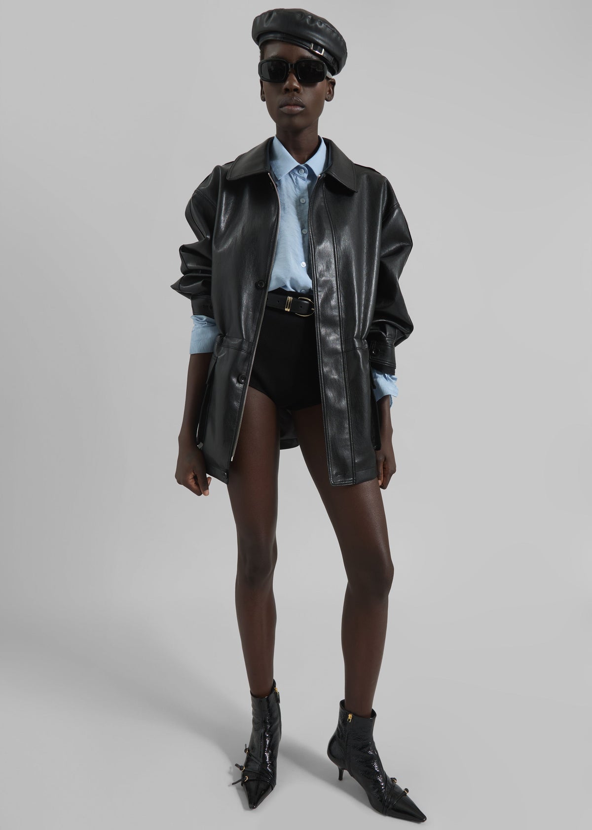 Cassel Faux Leather Jacket - Black - 2