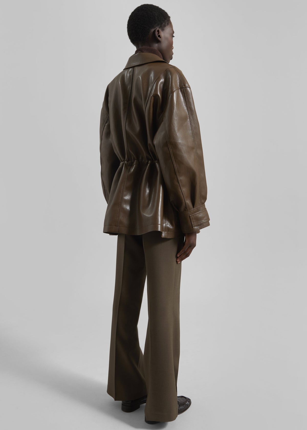 Cassel Faux Leather Jacket - Brown - 10
