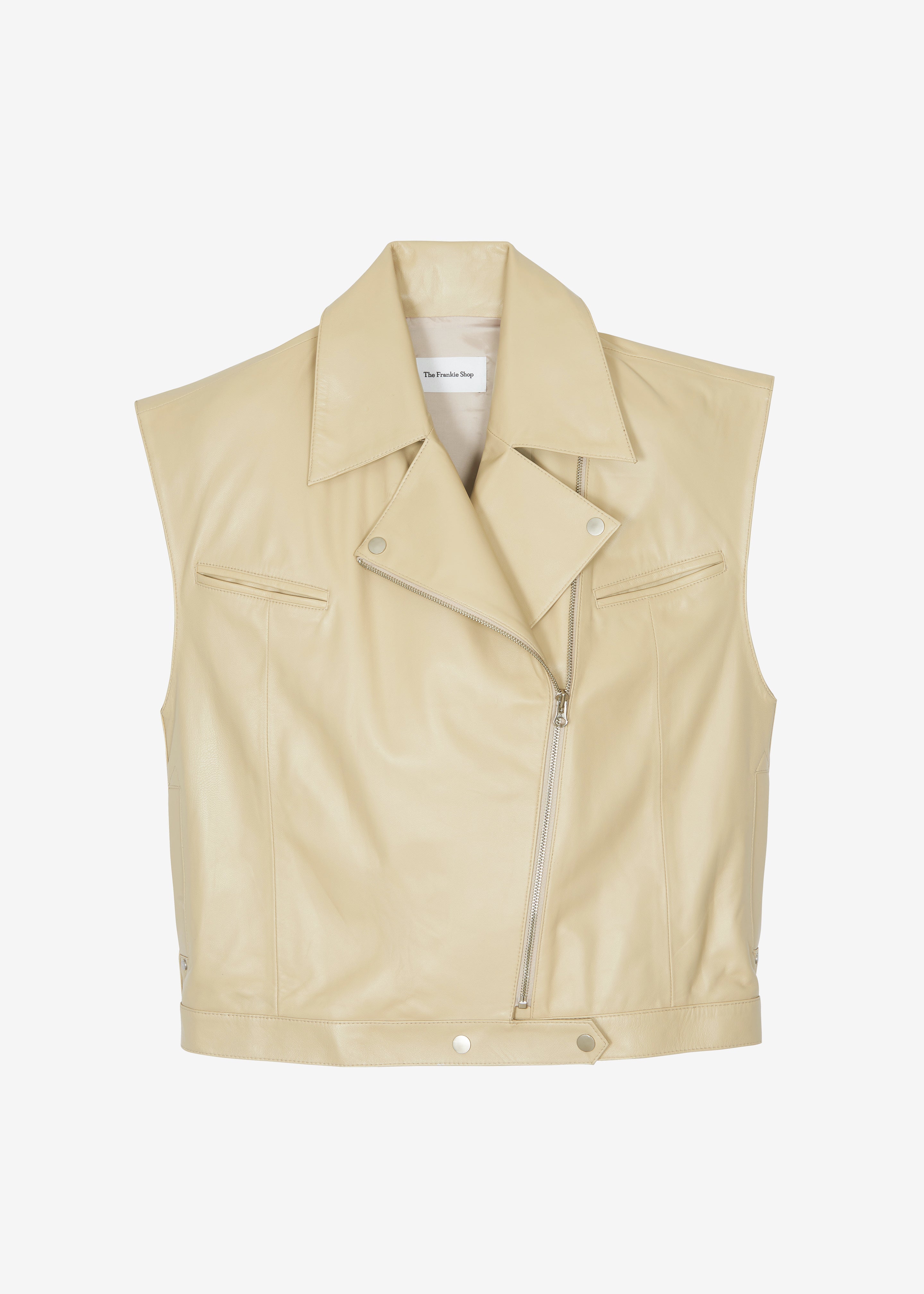 Cetina Leather Vest - Beige - 8