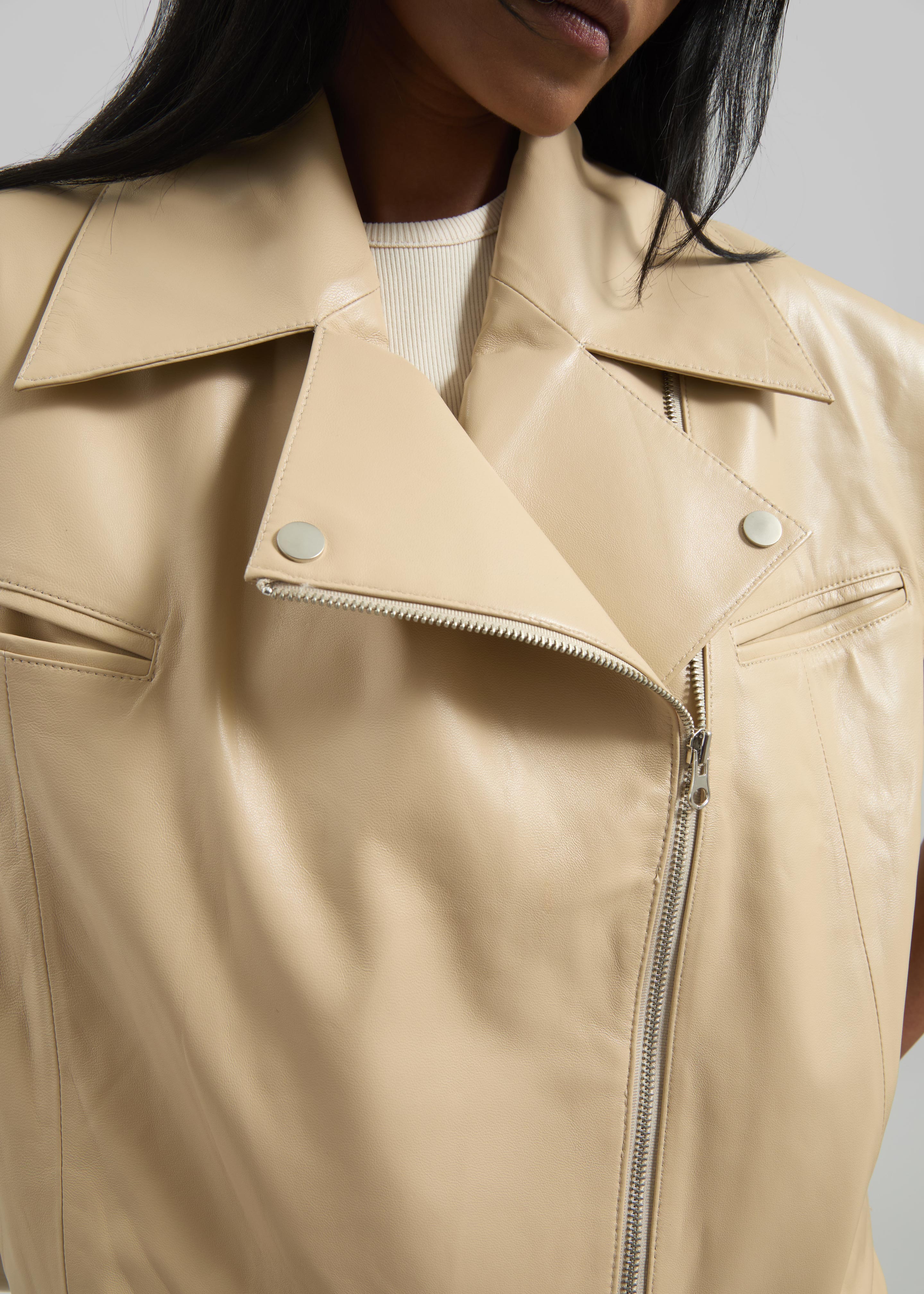 Cetina Leather Vest - Beige - 6