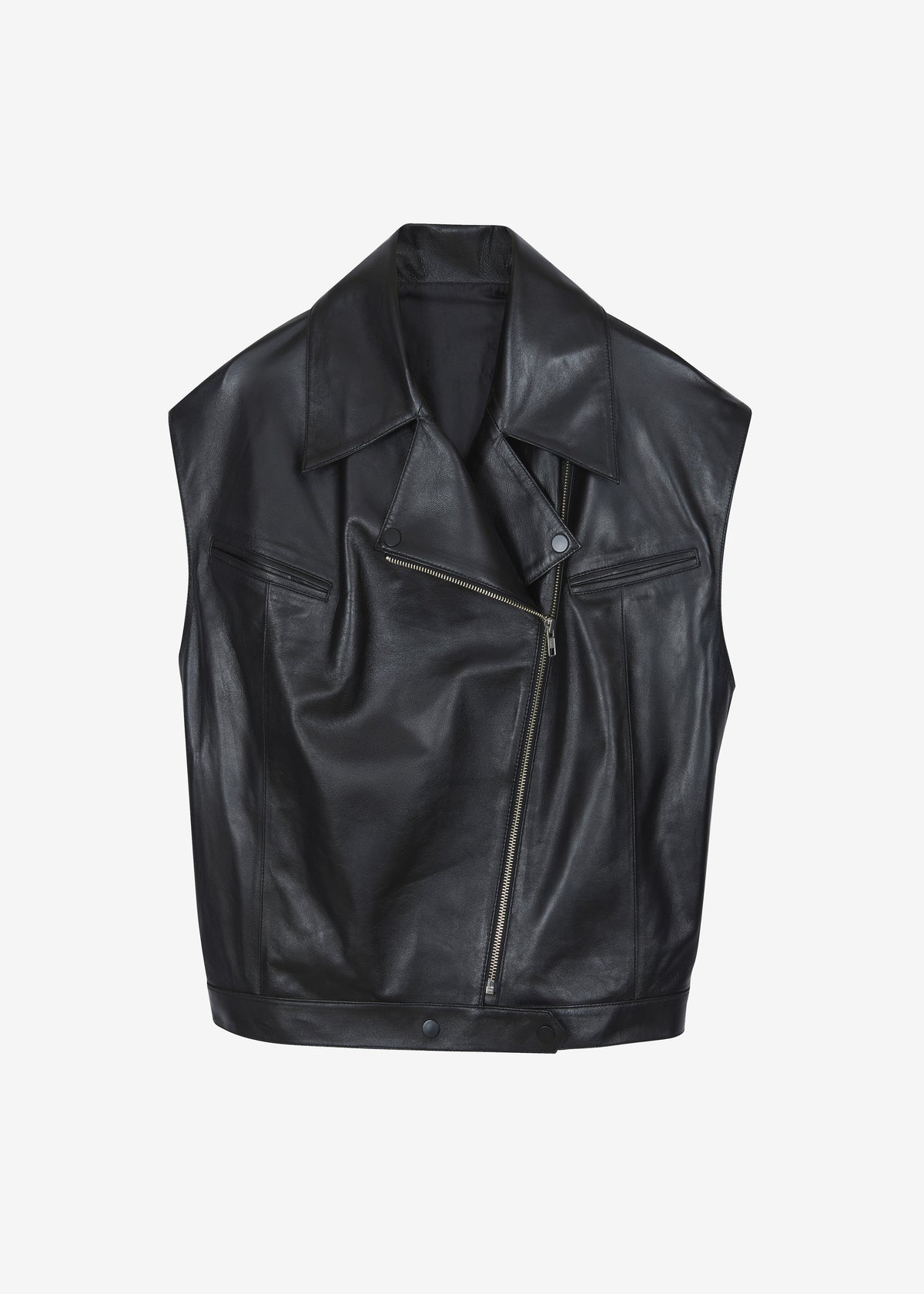Cetina Leather Vest - Black - 8