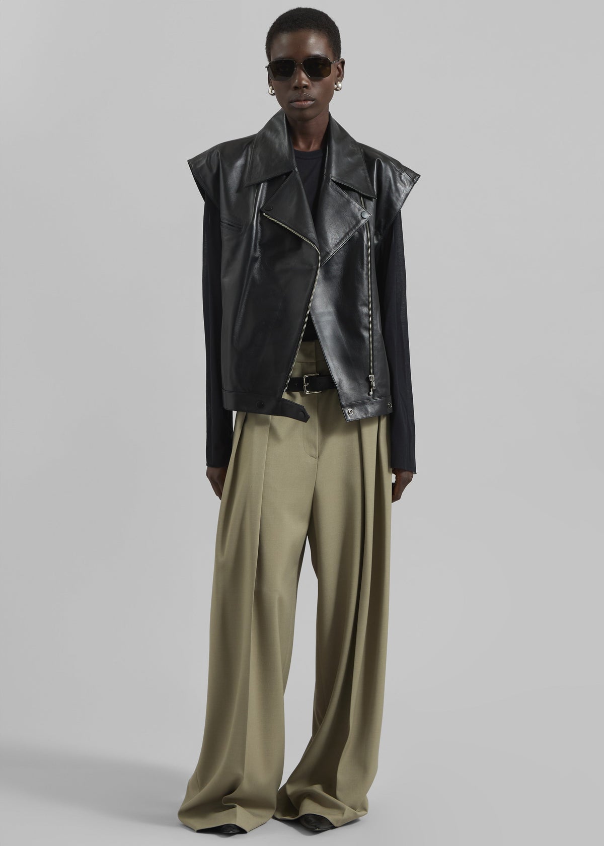 Cetina Leather Vest - Black - 1