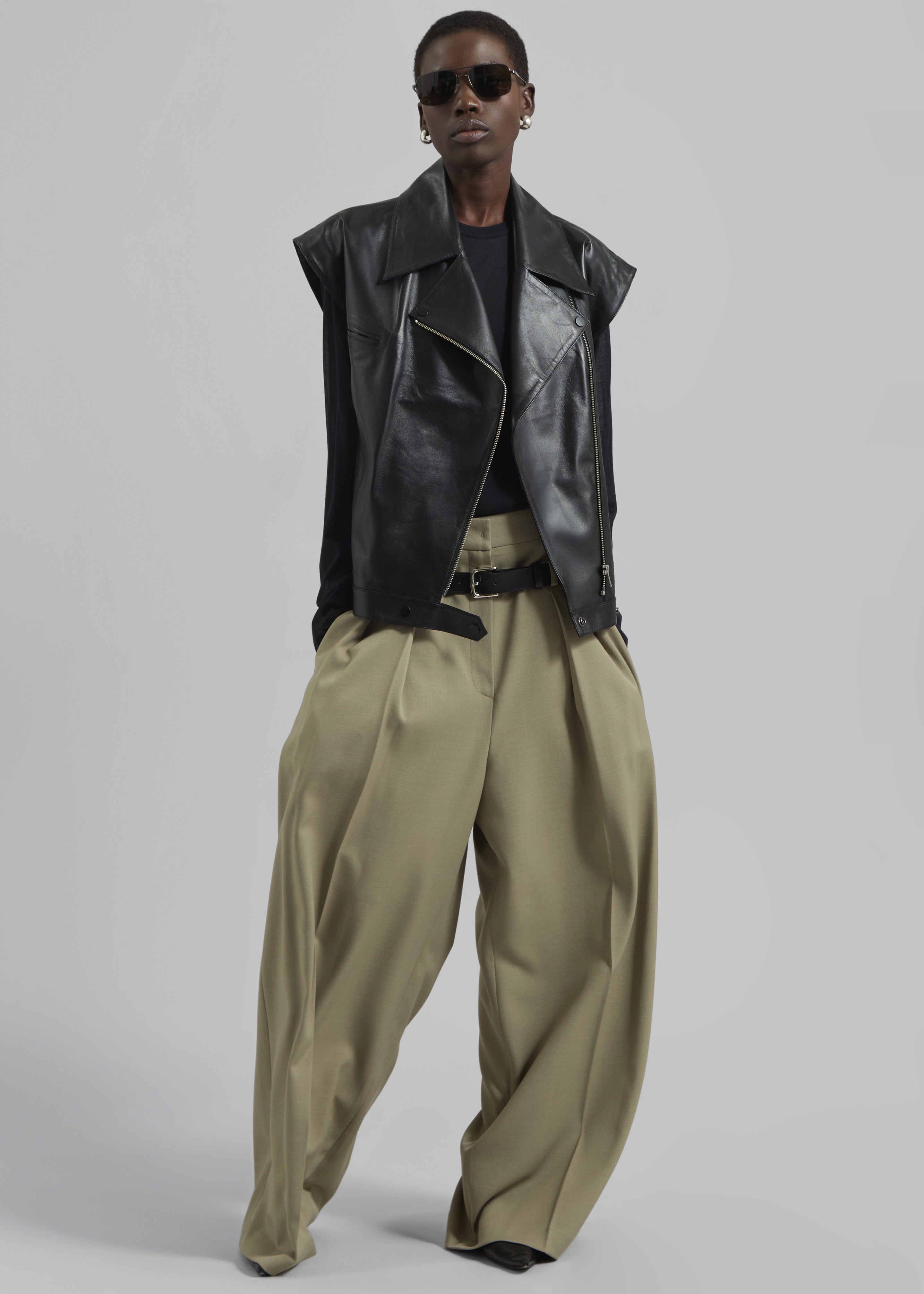Cetina Leather Vest - Black - 5
