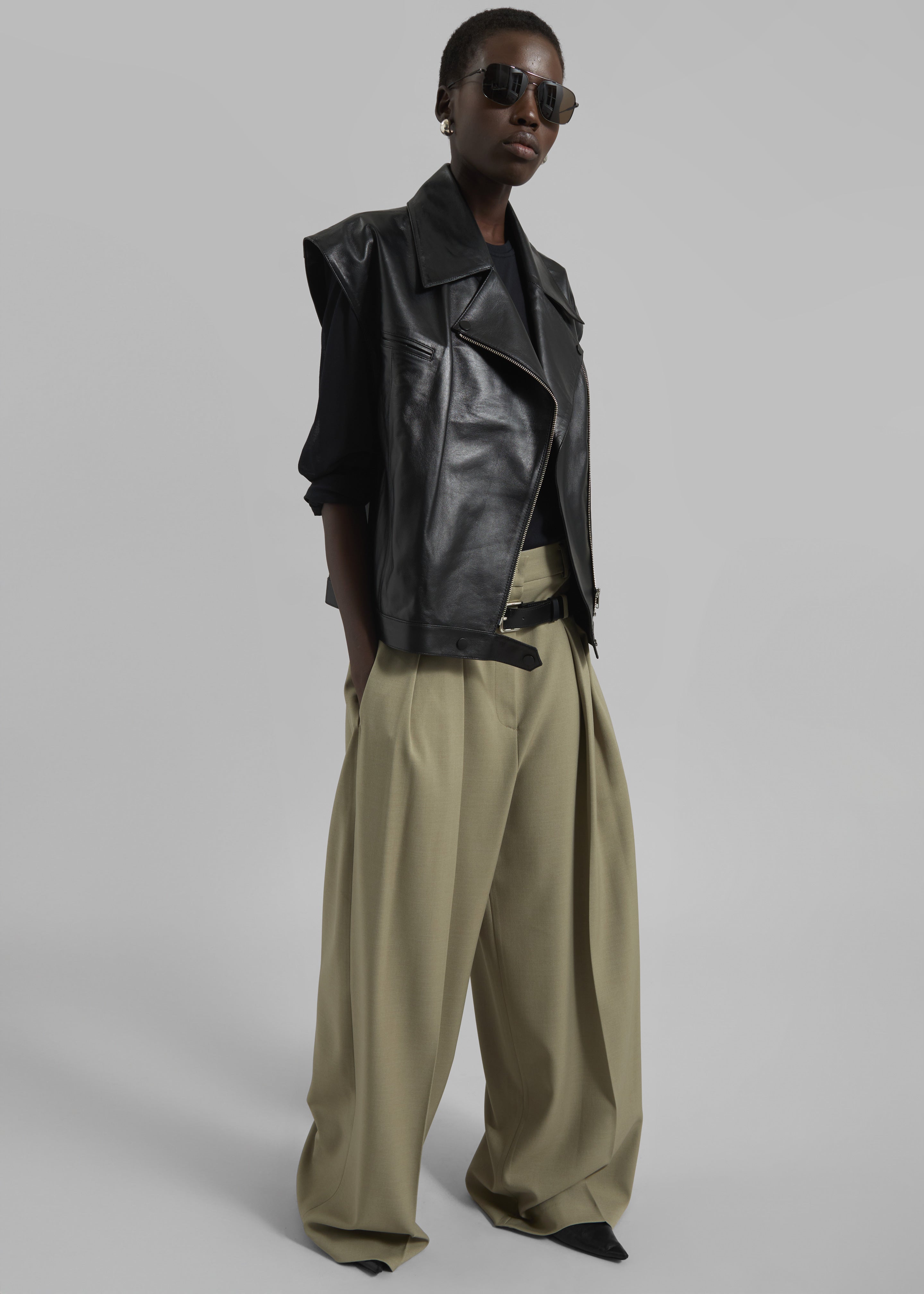Cetina Leather Vest - Black - 6