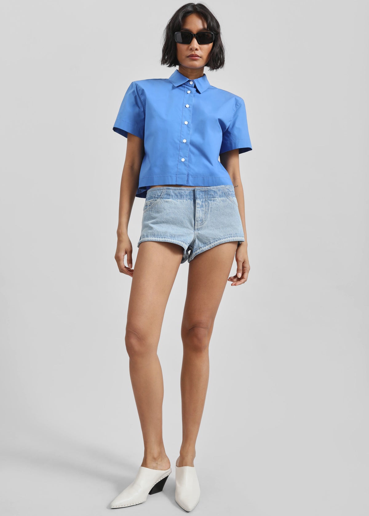 Christopher Esber Reconstruct Denim Micro Shorts - Indigo - 7