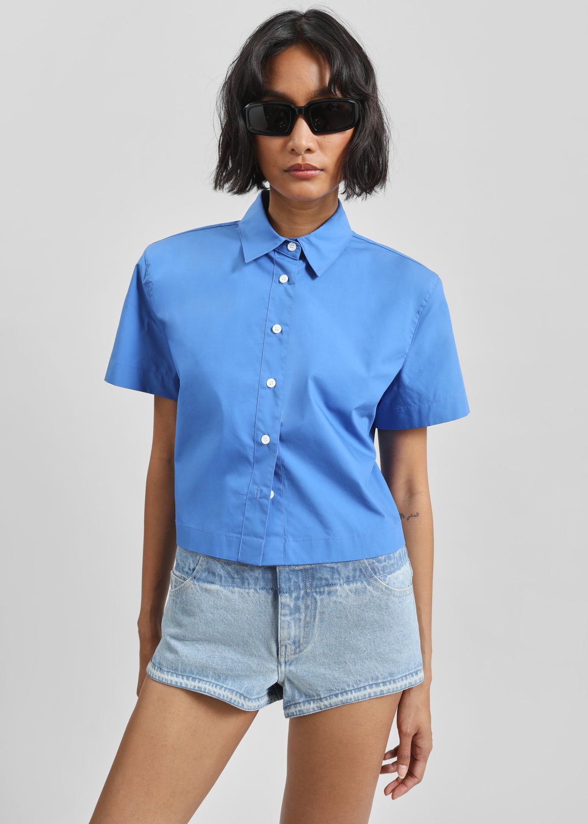 Christopher Esber Reconstruct Denim Micro Shorts - Indigo - 8