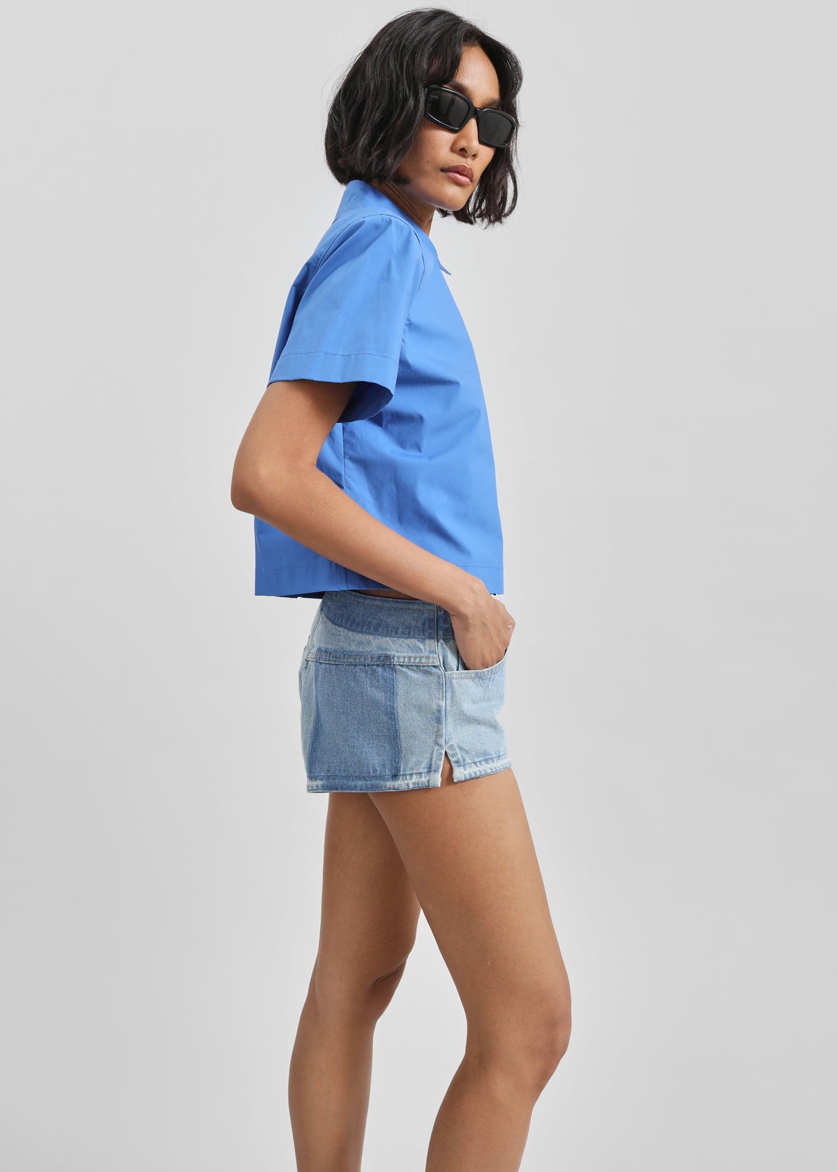 Christopher Esber Reconstruct Denim Micro Shorts - Indigo - 4