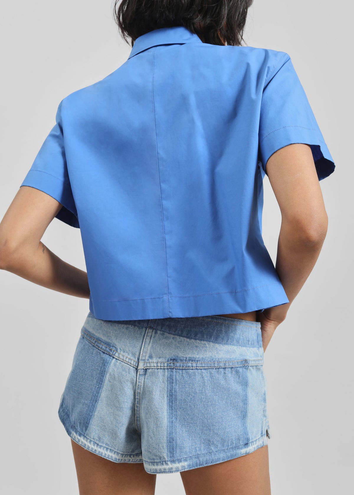 Christopher Esber Reconstruct Denim Micro Shorts - Indigo - 2