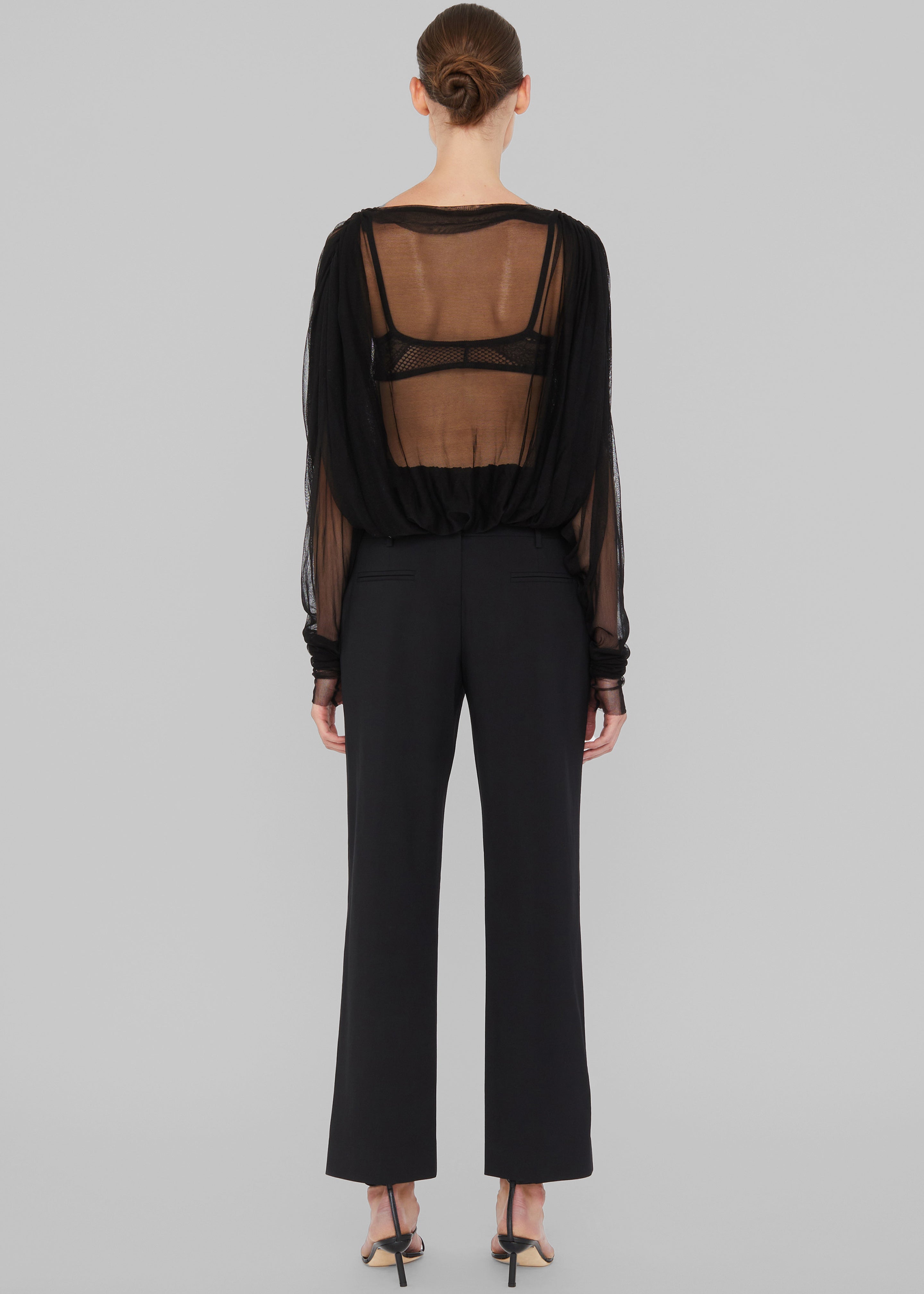 Christopher Esber Ripple Tulle Circular Bodysuit - Black - 6