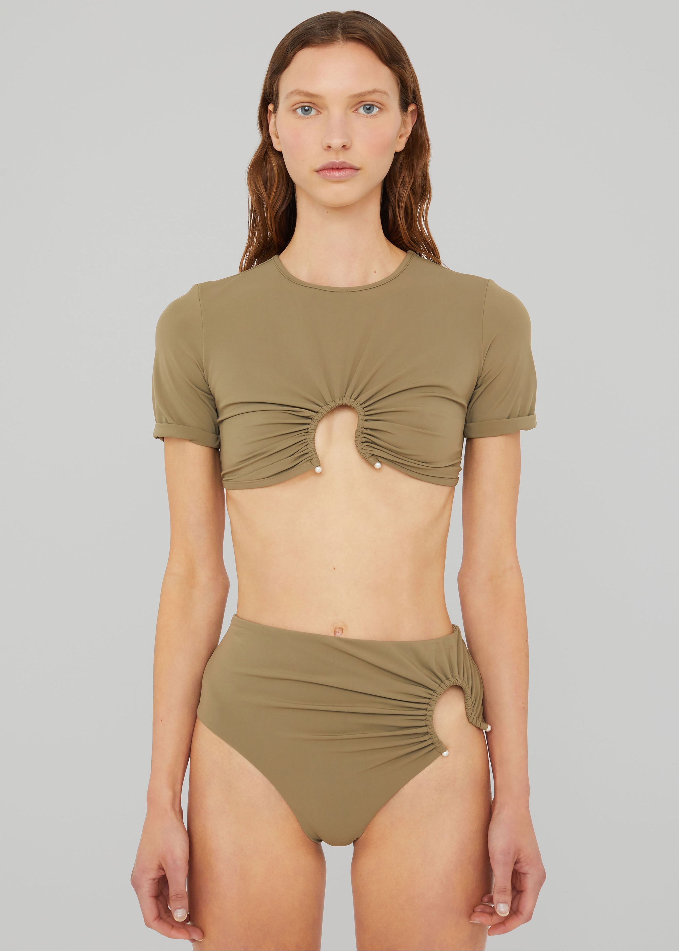 Christopher Esber Ruched Crescent Swim Tee - Eucalypt - 4