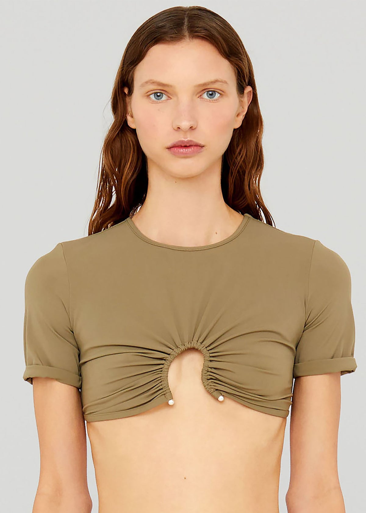 Christopher Esber Ruched Crescent High Briefs - Eucalypt - 4