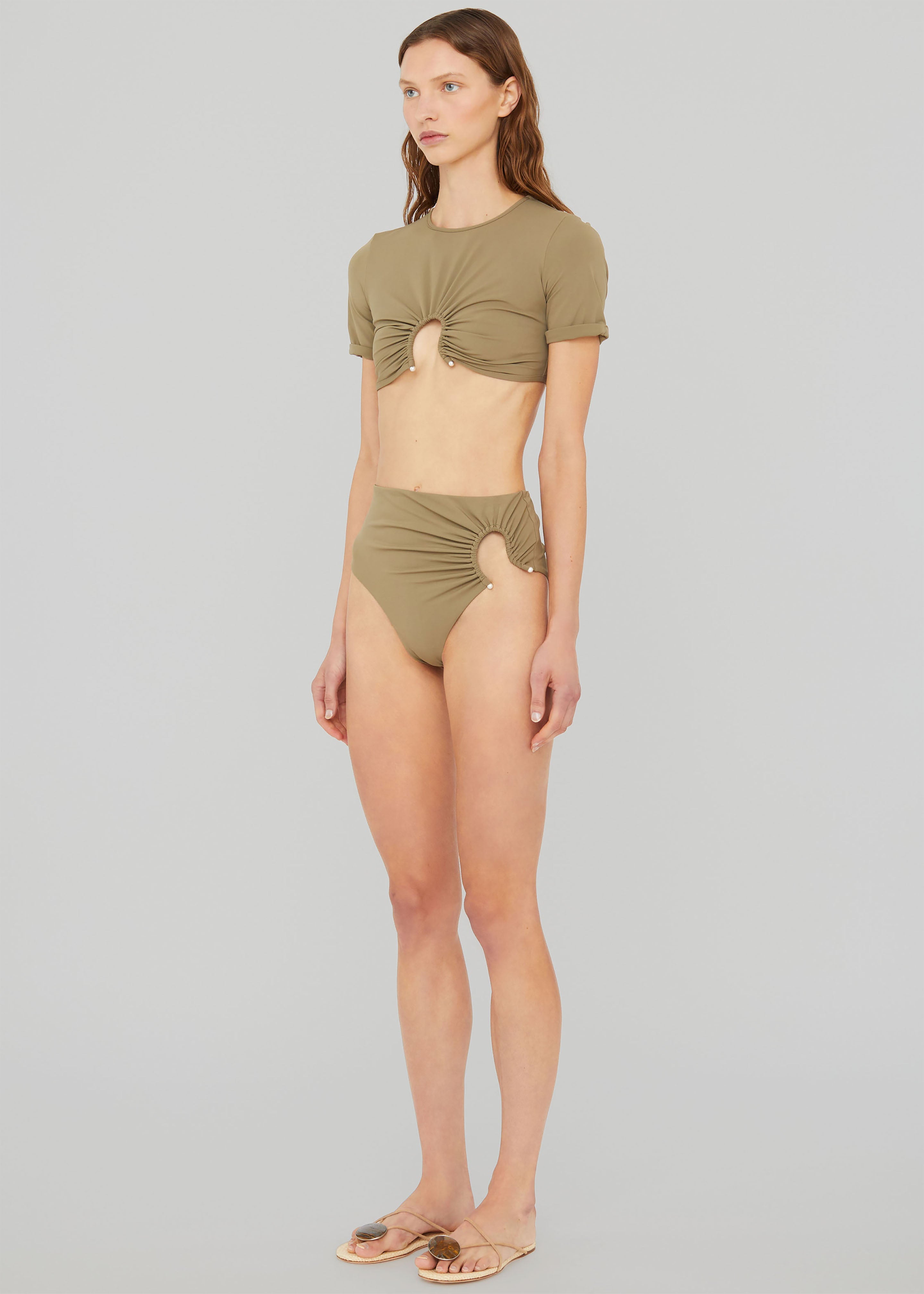 Christopher Esber Ruched Crescent Swim Tee - Eucalypt - 2