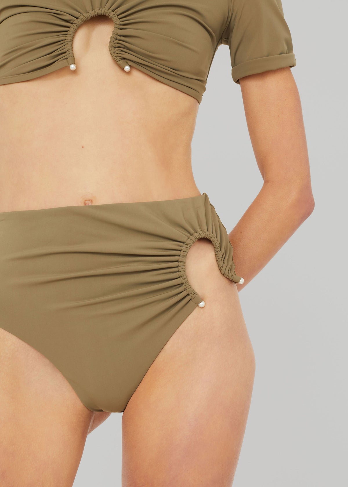 Christopher Esber Ruched Crescent Swim Tee - Eucalypt - 1