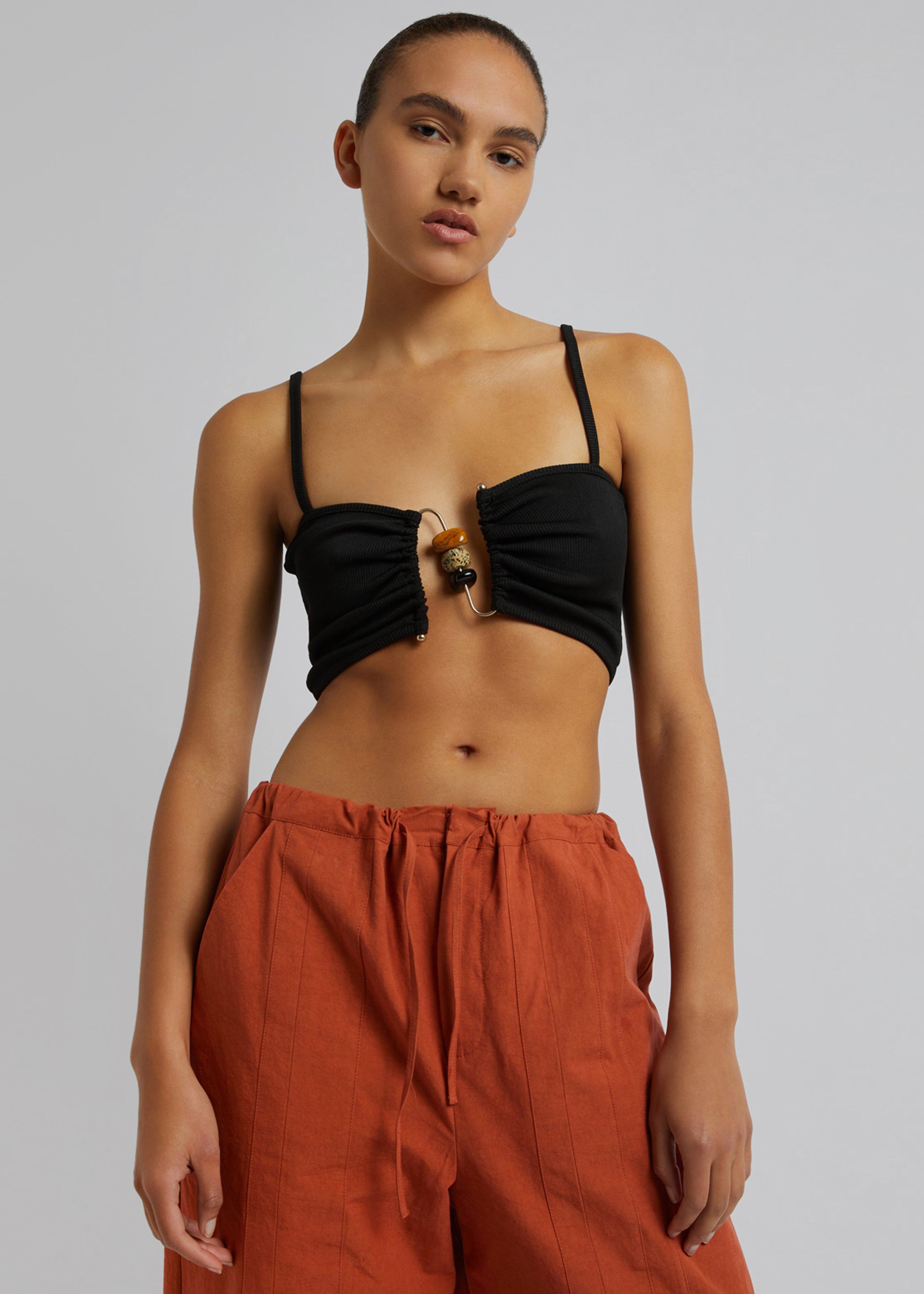 Christopher Esber Ruched Quartz Abacus Crop - Black - 3